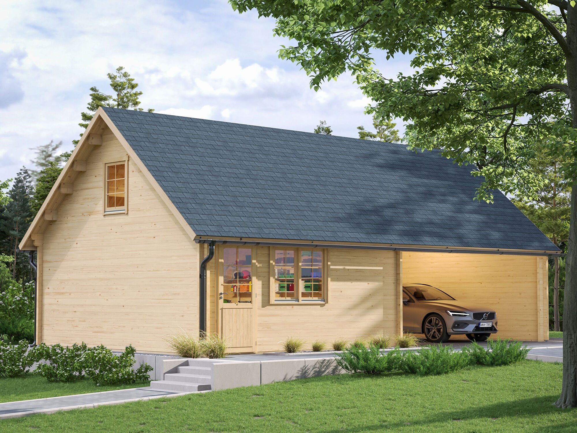 Fjordholz Carport-Geräteraum Claus 70