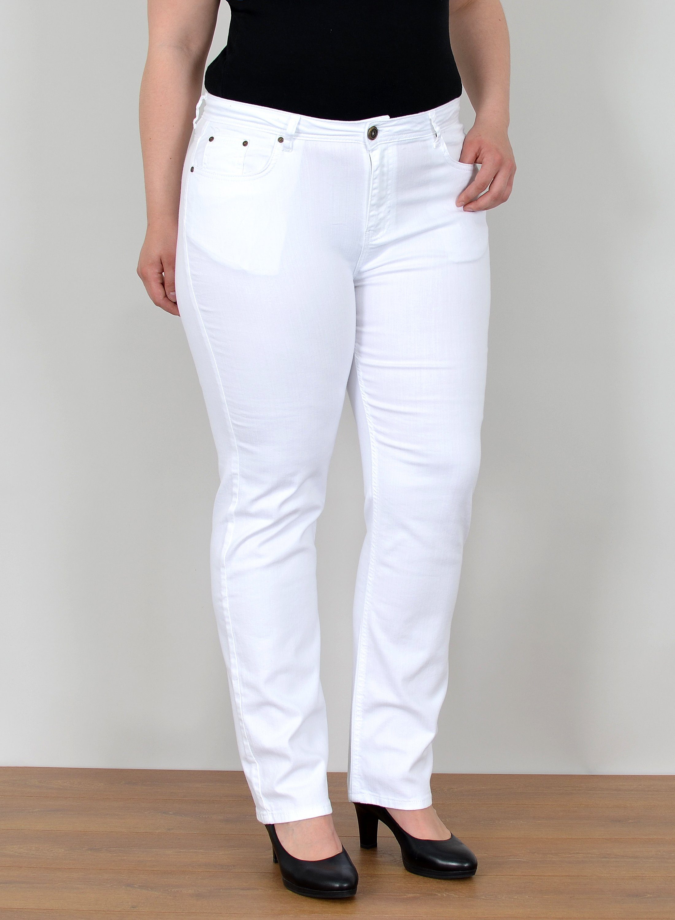 ESRA Straight-Jeans FG4 Straight Джинси Damen High Waist Джинси Stretch Übergröße Plus Size