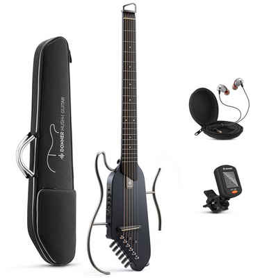 Donner Gitalele HUSH-I Elektroakustische Gitarre Kopflos Tragbar Gitarre zum Reisen, Kopflos, Set, tragbar In jeder Zeit spielen Lärmminderung