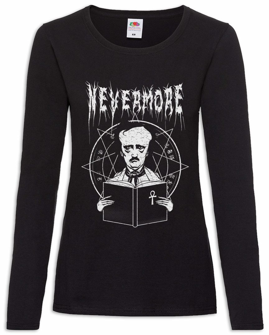Langarmshirt Nevermore Damen Langarmshirt Edgar Portrait Allan Allen Symbol Poe