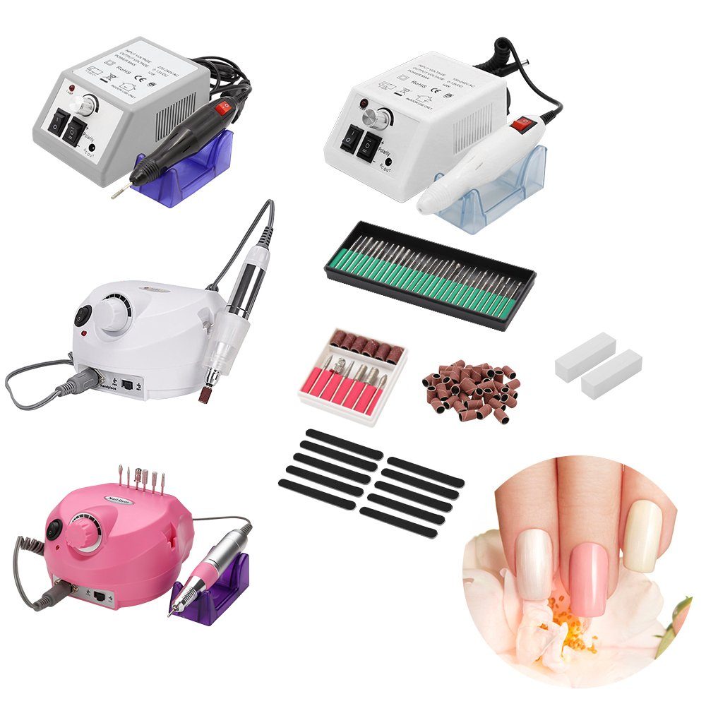 Gimisgu Maniküre-Pediküre-Set Elektrische Nagelfräser Nagelfeile Maniküre Diamantschleifer, Nagelmaschine, Für Acrylarbeiten geeignet Rosa