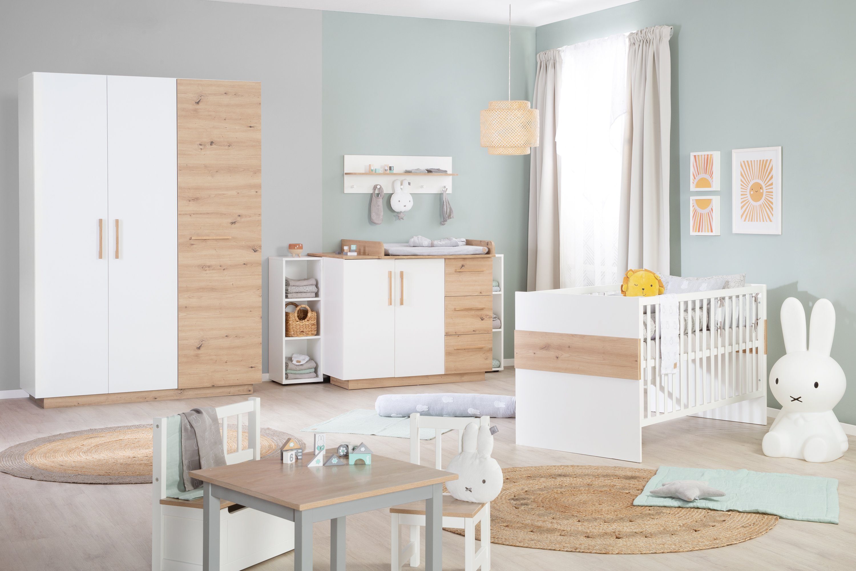roba® Babyzimmer-Komplettset Lion, (Set 3 teilig), Dekor Artisan Eiche