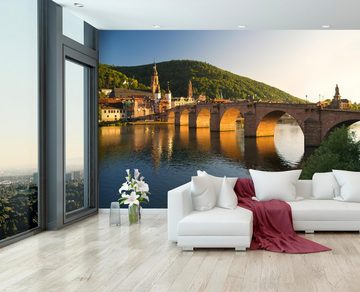 wandmotiv24 Fototapete Alte Brücke Heidelberg, glatt, Wandtapete, Motivtapete, matt, Vliestapete