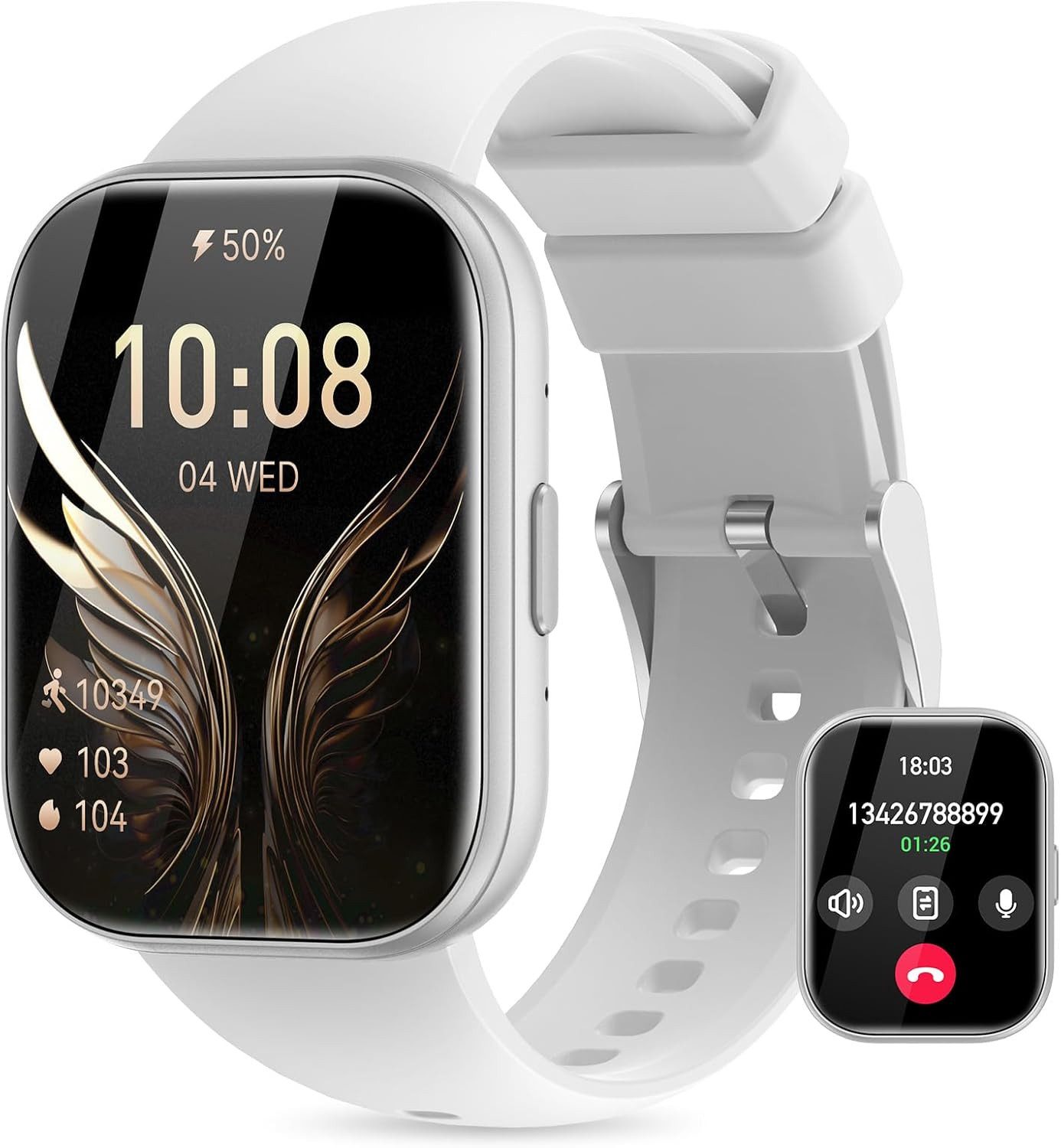 Miecgth IW06 Smartwatch (4,4 cm, android ios), Elegante Damen Smartwatch mit Fitnessfunktionen=
