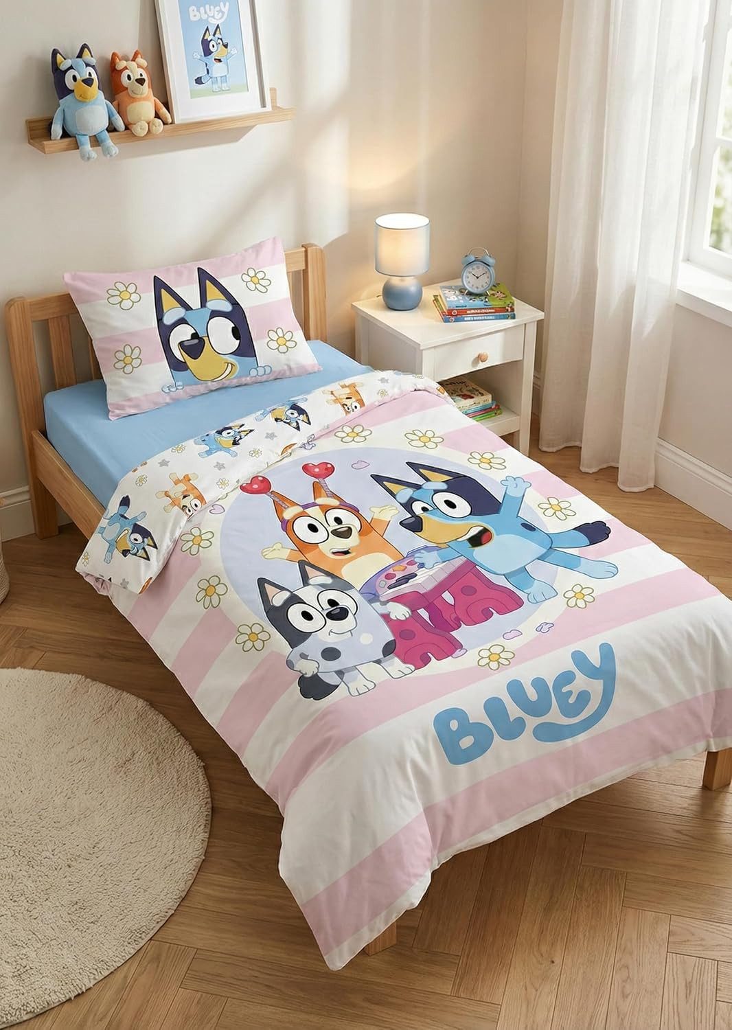 BrandMac Babybettwäsche Bluey, Bingo & Muffin Baby Bettwäsche Set 2 tlg. 100x135 cm Baumwolle, 1 teilig, Langlebig