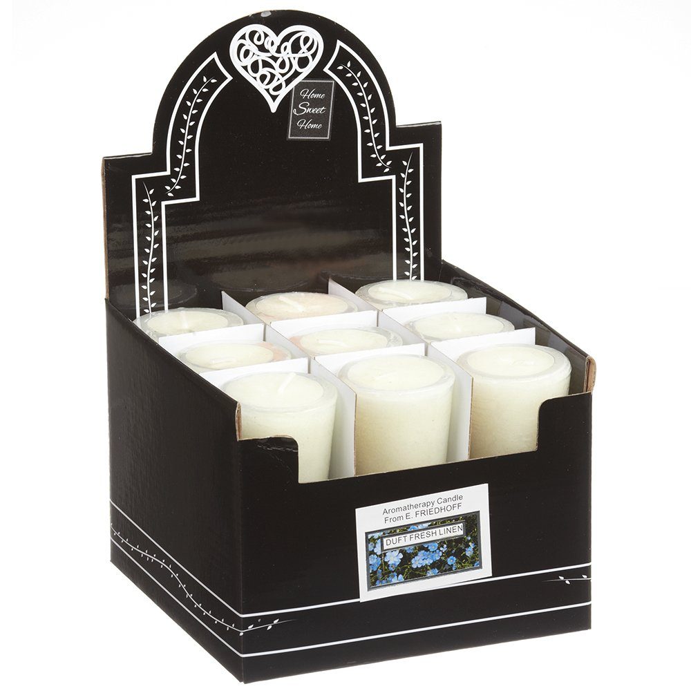 B&S Duftkerze Votiv - Duftkerze 18er Karton intensiv duftend Fresh Linen günstig online kaufen