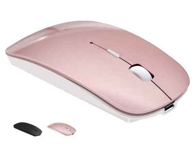 Housruse »Kabelloses Bluetooth-Ladegerät, Bluetooth-Mäuse,Computer-Maus für MacBook Air, Mac Pro, Laptop, iPad, PC(rotgold)« ergonomische Maus (Bluetooth, Funk)