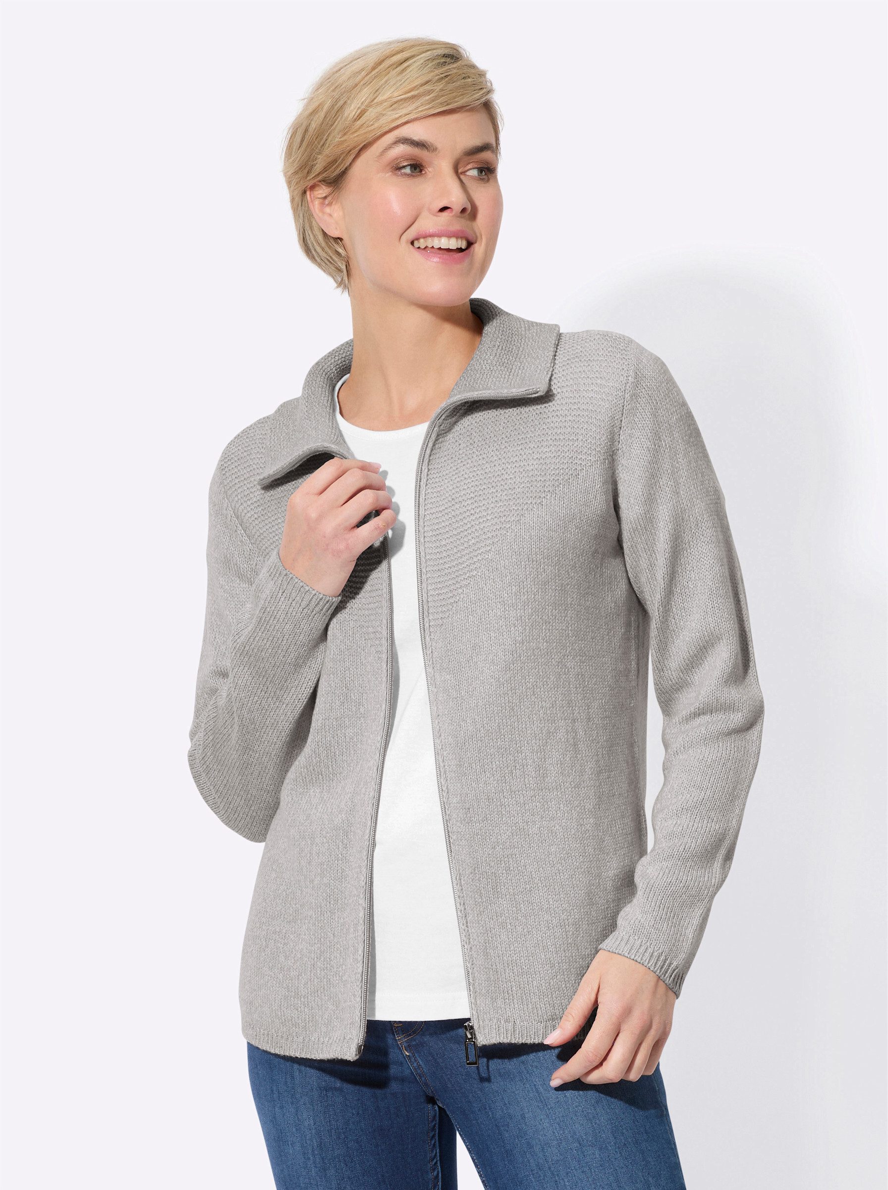 Strickjacke Strickjacke Langarm Jersey