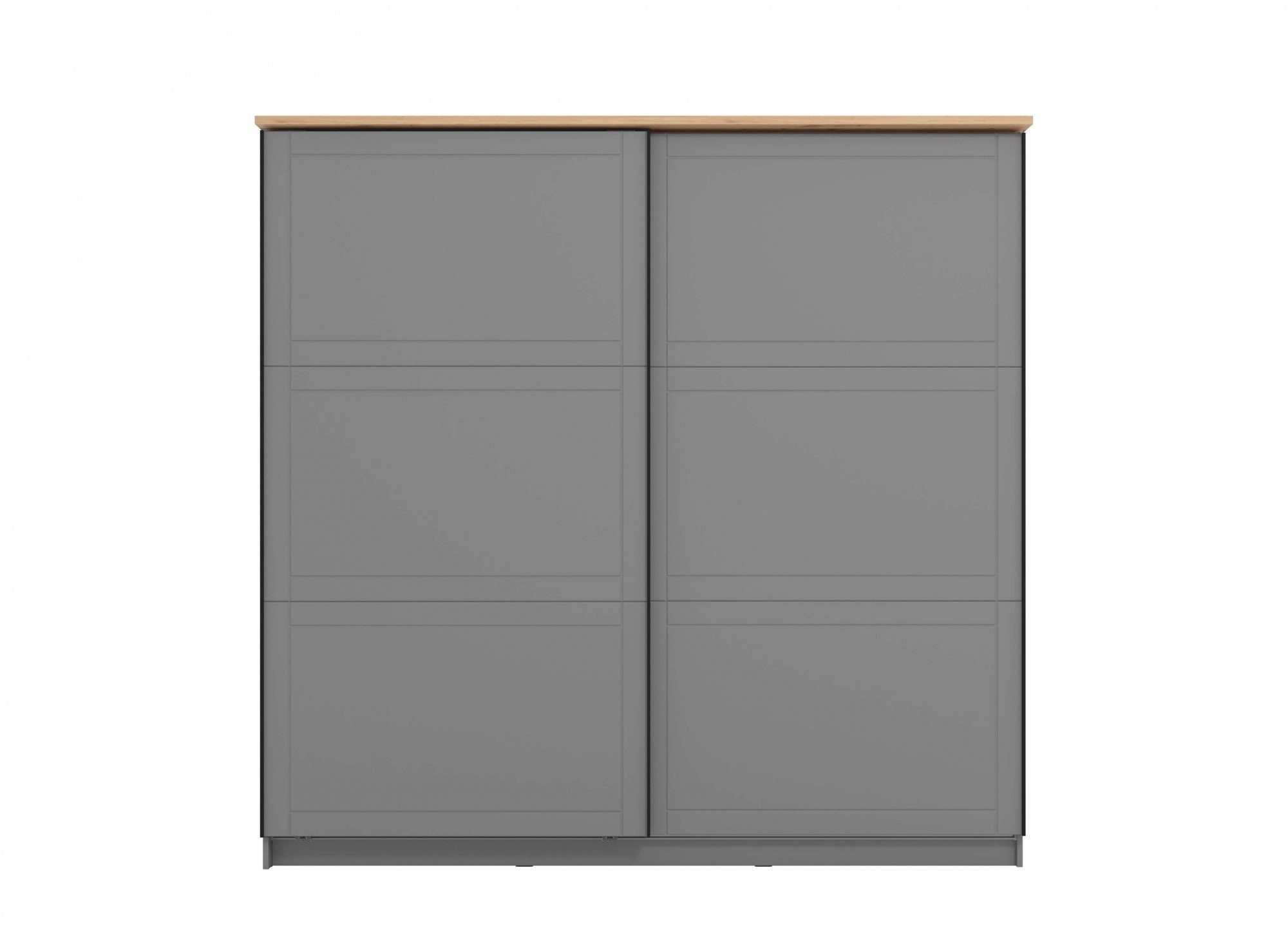 Home affaire Innenausstattung, komplette Valencia grau 220cm | Grau breit Schwebetürenschrank INKLUSIVE Graphite matt