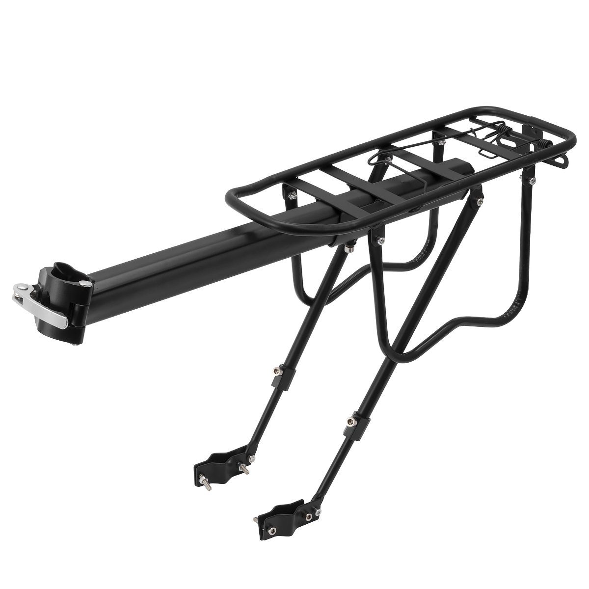 MidGard Fahrrad-Gepäckträger für Sattelstütze mit Rücklichthalterung- verstellbar für 24 - 29 Zoll, elastbar bis maximal 20 kg