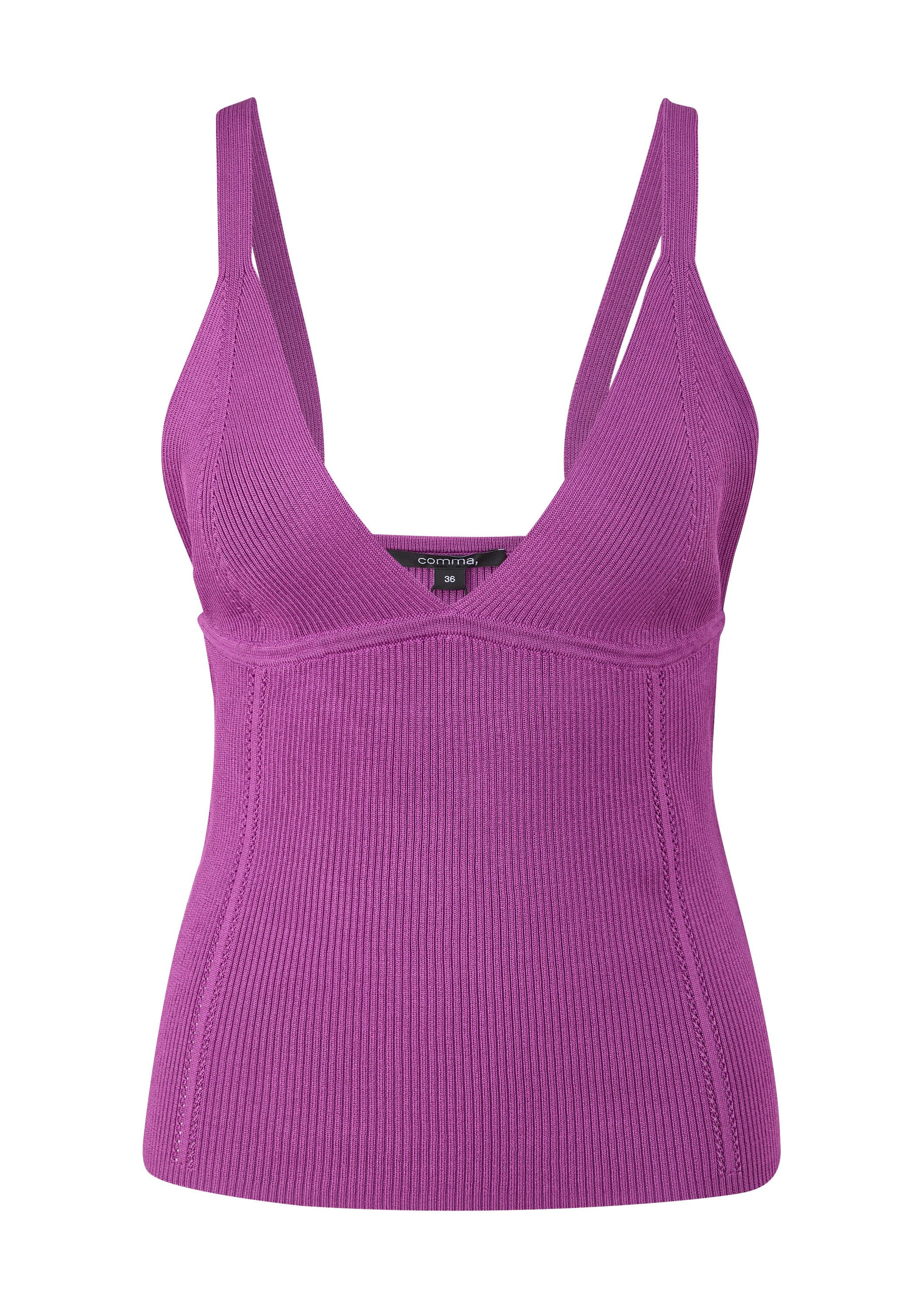 comma Muskelshirt Strickpullunder Stricktop aus Viskosemix