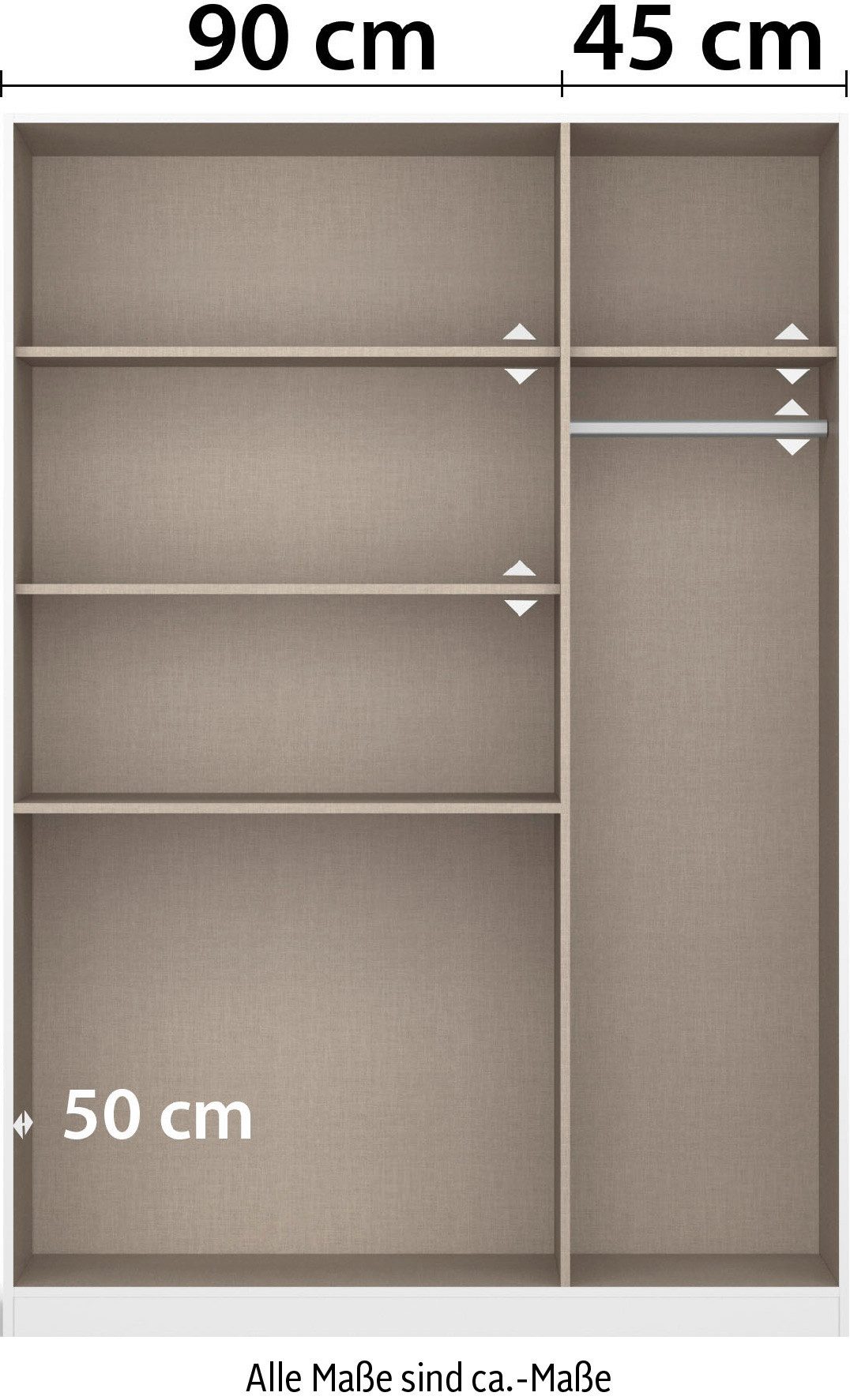 rauch Drehtürenschrank Kleiderschrank Schrank Garderobe Garderobenschrank Topseller HOMBURG mit Spiegel, oberer Schubkasten mit Einteilung MADE IN GERMANY