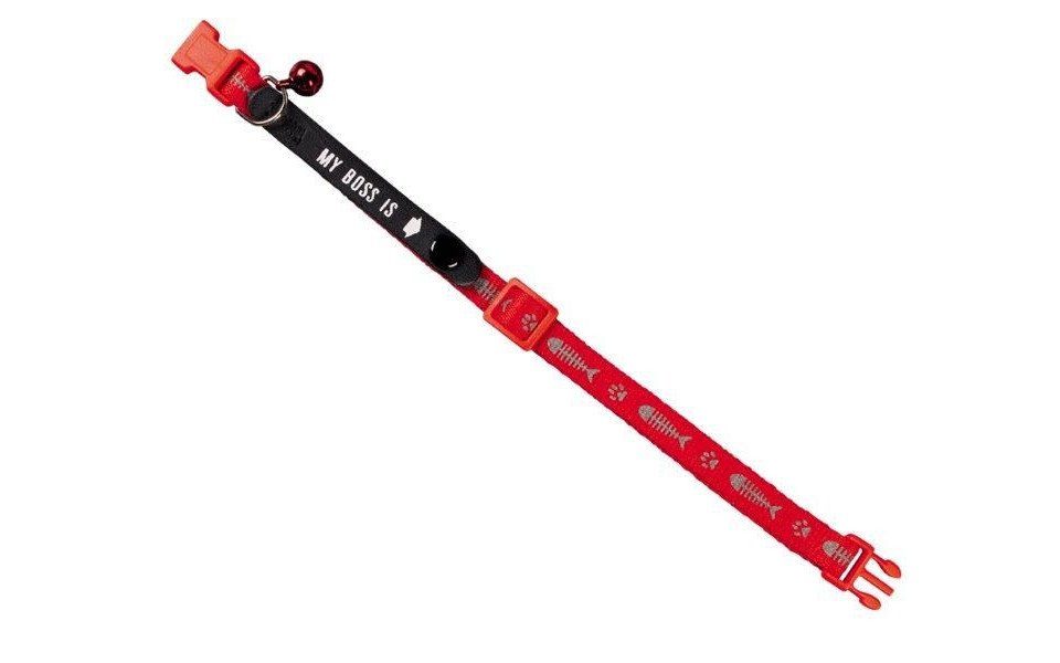 Nobby Katzen-Halsband Nobby Adress-Katzenhalsband My Boss is rot mit, Leder