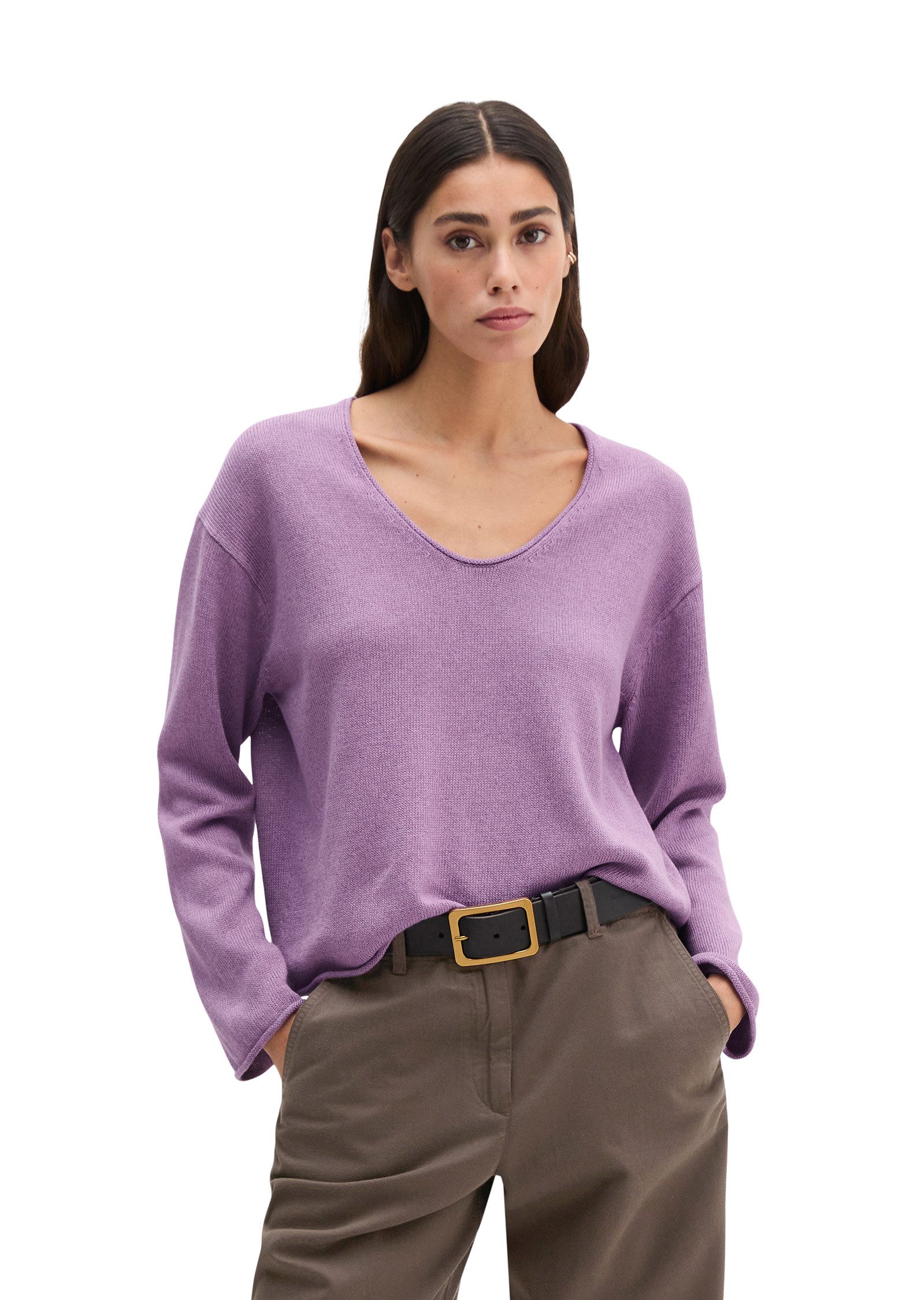 Marc O'Polo Strickpullover aus Organic Cotton-Leinen-Mix