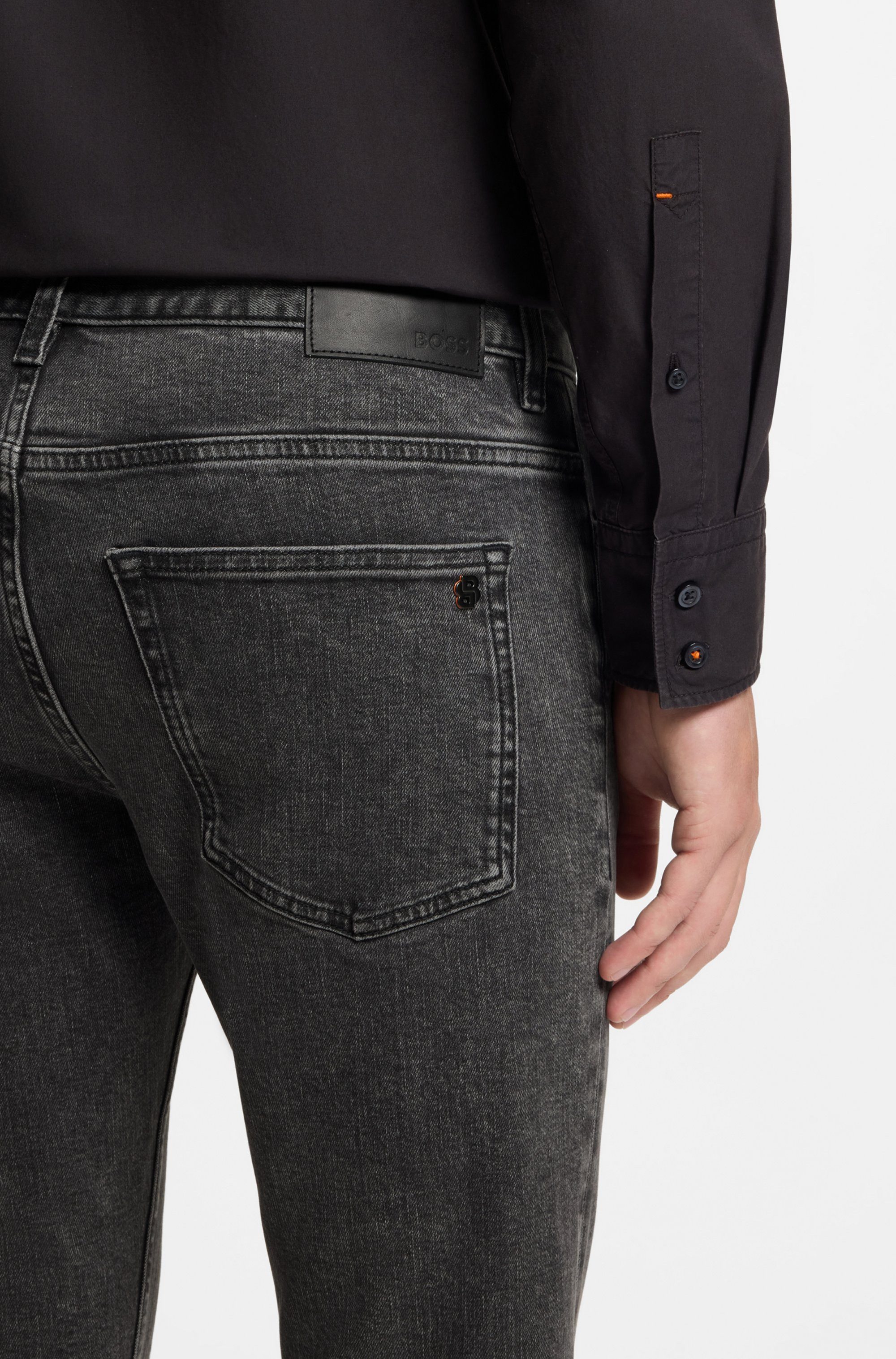 BOSS ORANGE Slim-fit-Jeans DELAWARE BO mit BOSS Leder-Badge