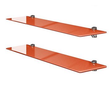 einfachgutemoebel Waschtisch-Set Glasregal aus Sicherheitsglas ESG orange 80cm, (Glasregal, 1-St., Glasregal)