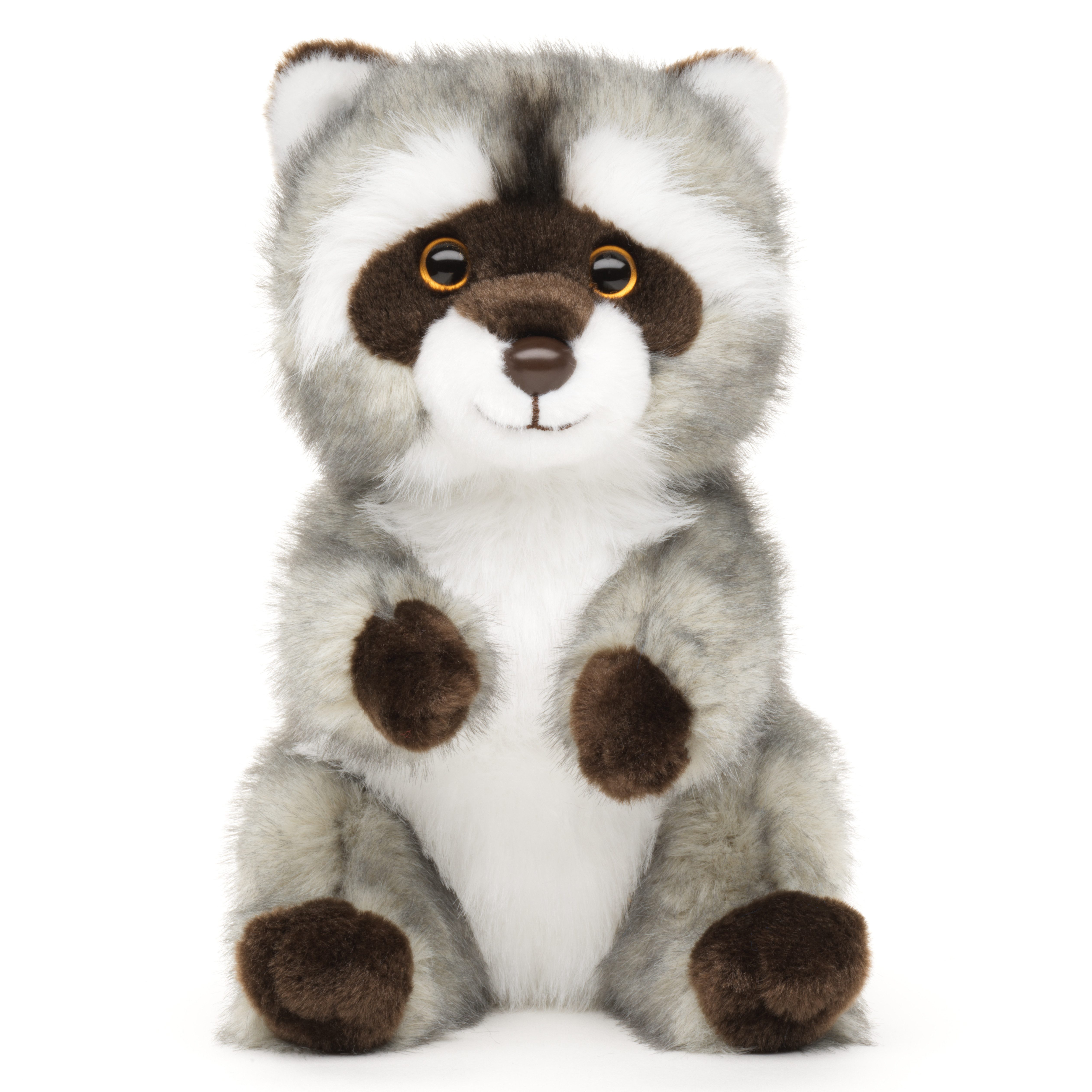 Uni-Toys Kuscheltier Waschbär, sitzend - 21 cm (Höhe) - Plüschtier, zu 100 % recyceltes Füllmaterial