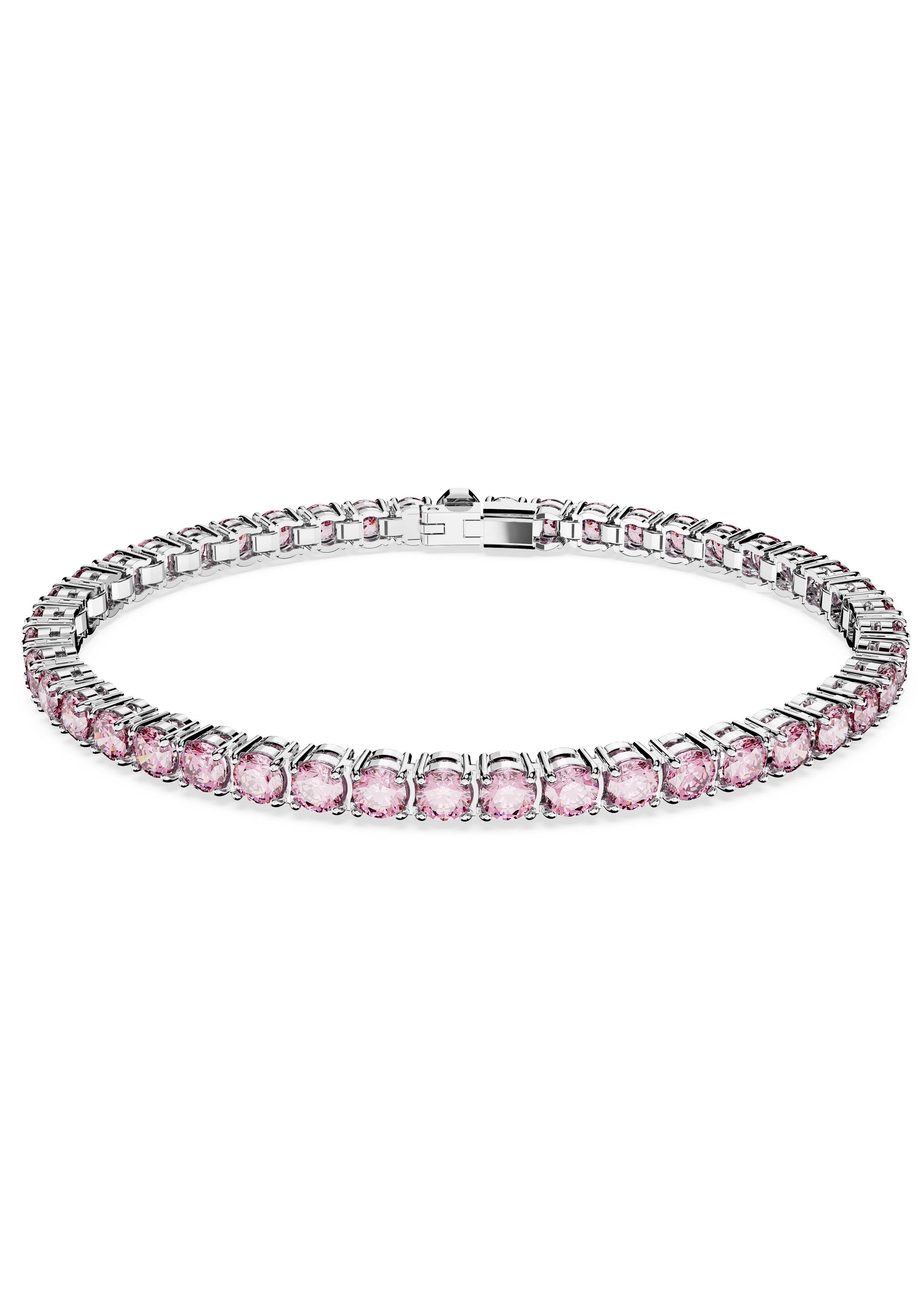 Swarovski® Matrix, Rundschliff, Swarovski Kristall Tennisarmband mit metallfarben-rosa