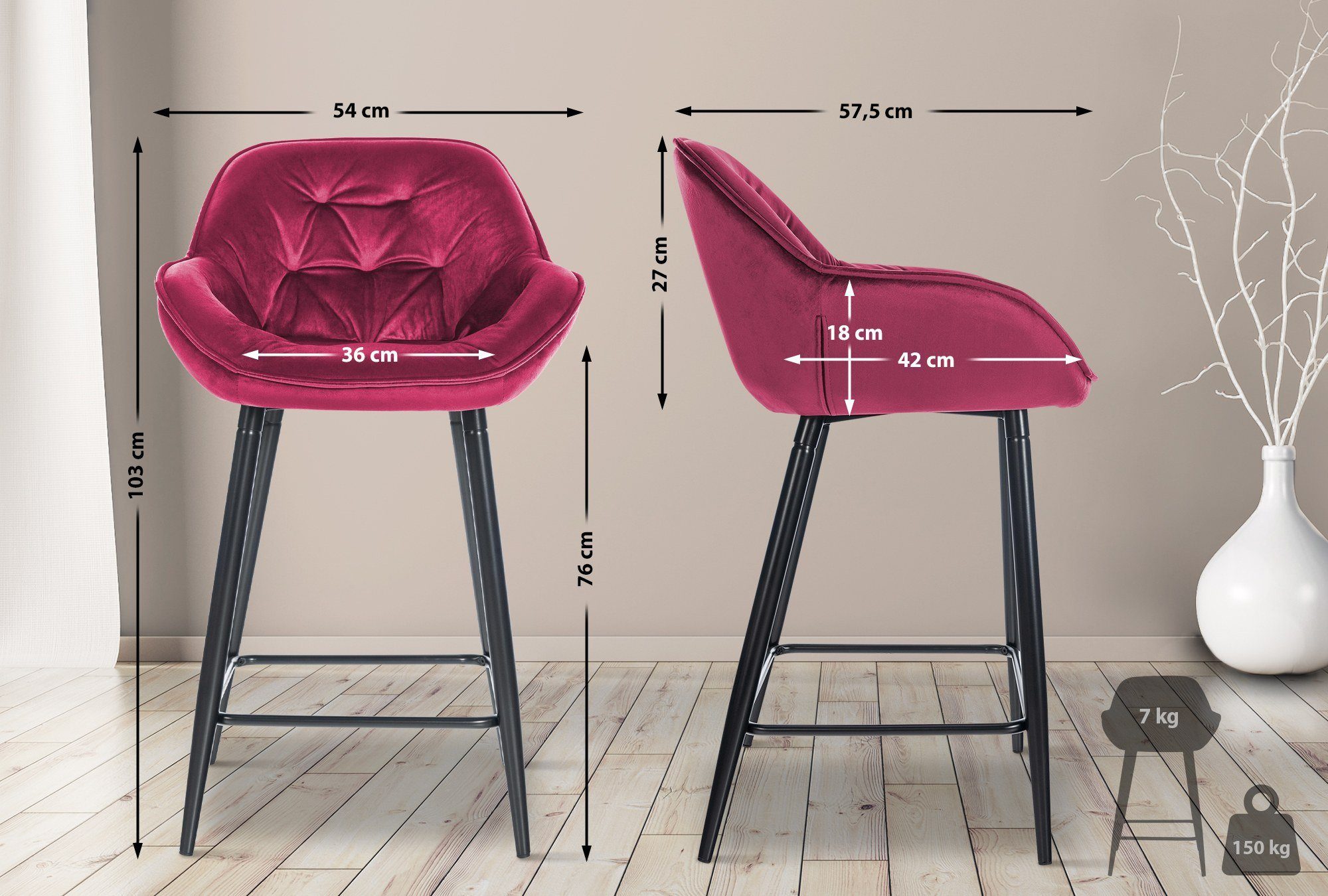 CLP Barhocker Gibson, Sitzhöhe 76 cm günstig online kaufen