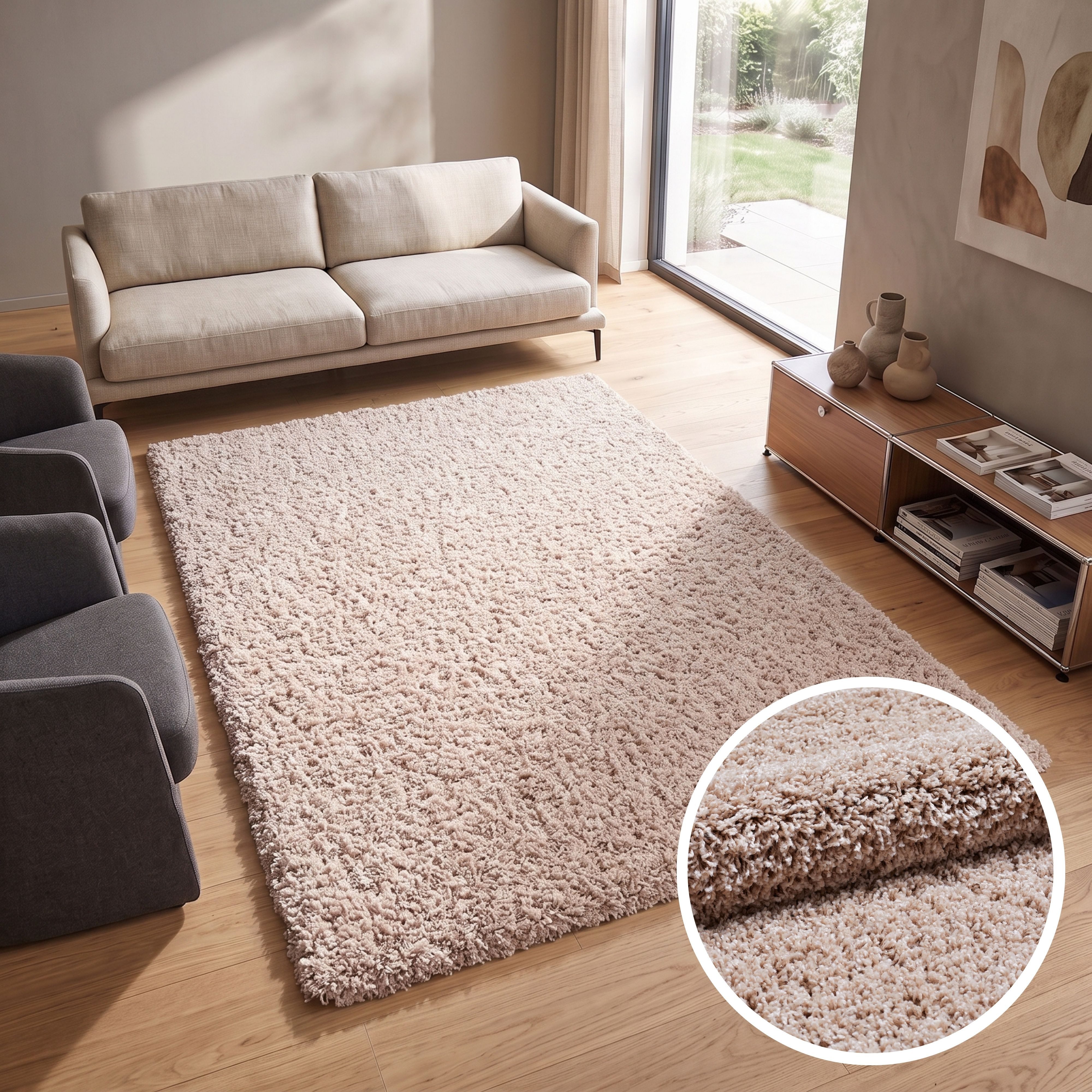 OTTO home Hochflor-Teppich Viva Shaggy, in Standard- und Premium-Qualität, 30 mm oder 45 mm Höhe, rechteckig, Uni Farben, einfarbig, weich, kuschelig, Läufer, Kundenliebling