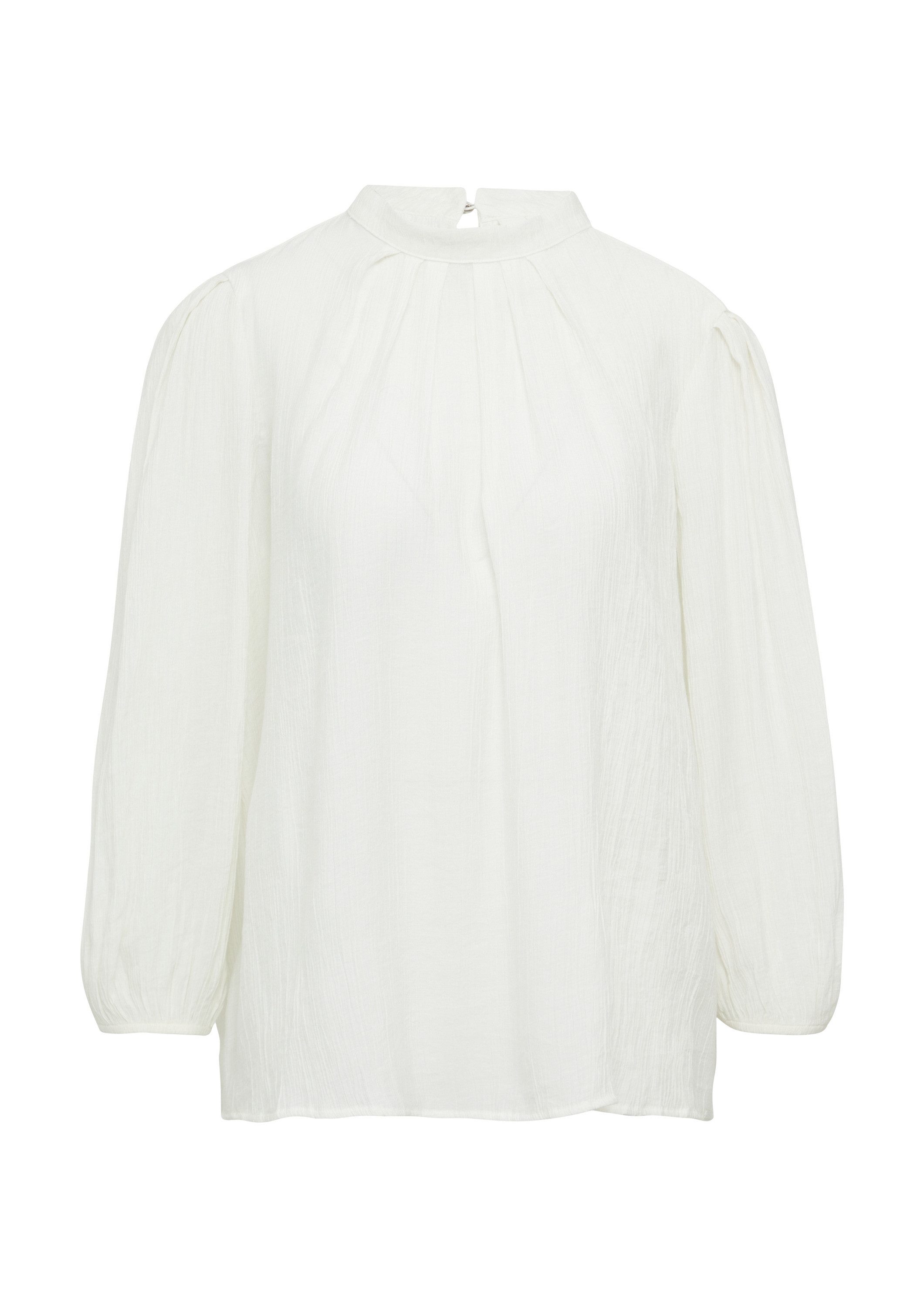 QS Kurzarmbluse Bluse Viskosemix-Bluse mit Crinkle-Struktur günstig online kaufen