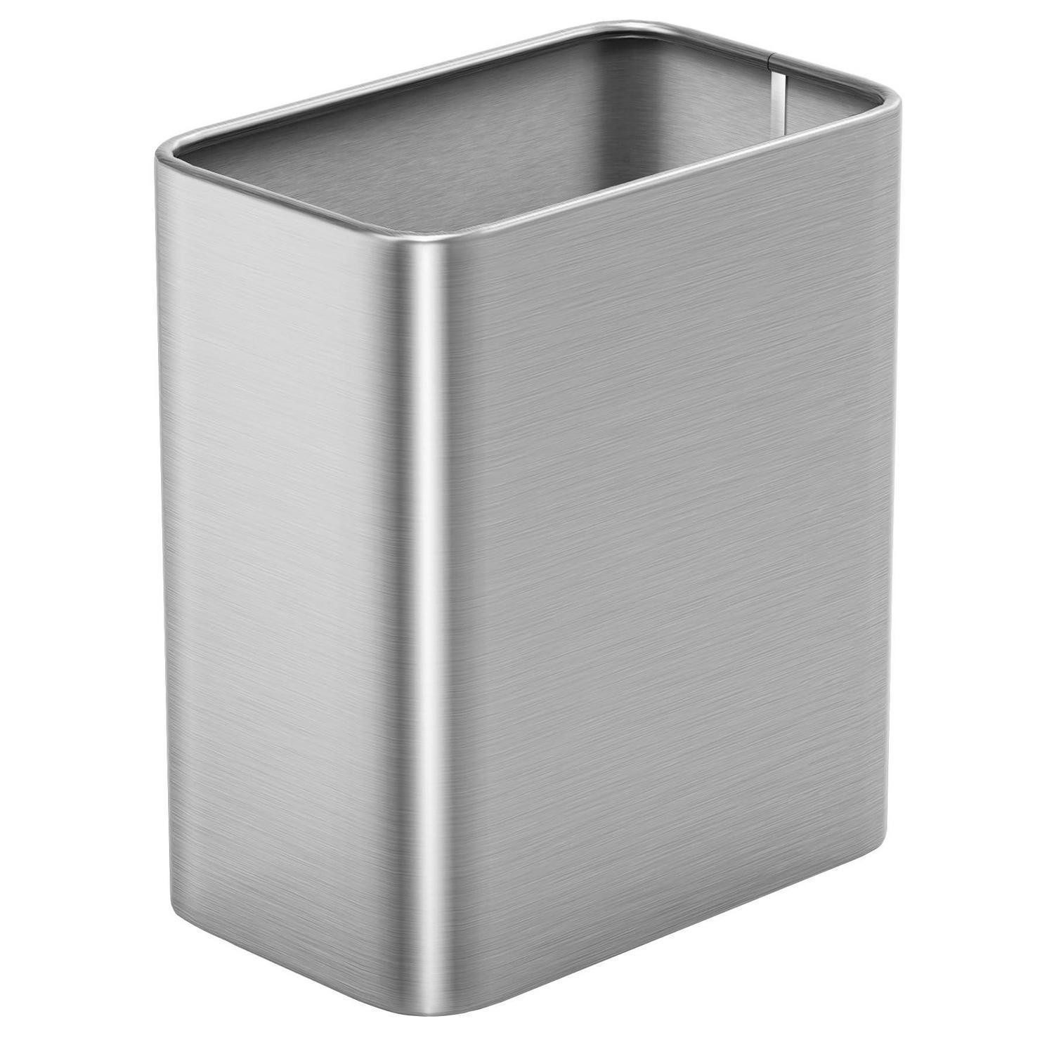 LuxusKollektion Kosmetikeimer Badezimmer-Mülleimer 8L Silber Metall