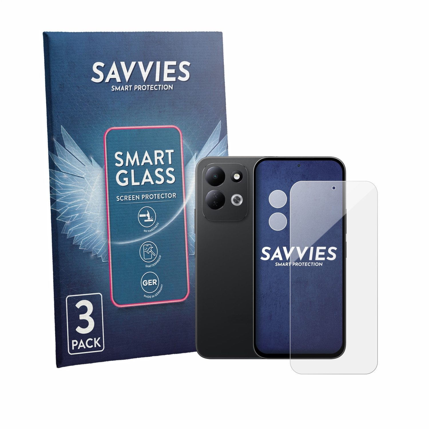 Savvies Displayschutzglas Schutzglas Panzer für Xiaomi Redmi 17 5G (Display+Kamera), 3 Stück, Schutzfolie Display Schutz Glas Folie klar