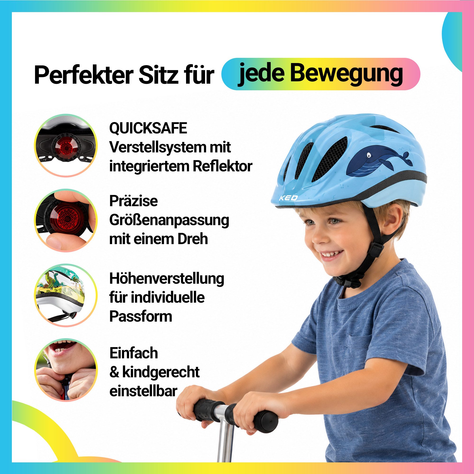 KED Fahrradhelm Meggy II Trend Kinderhelm, LED Rücklicht, MaxShell Technologie Und Präzise Größenverstellung – Bild 3 von 5