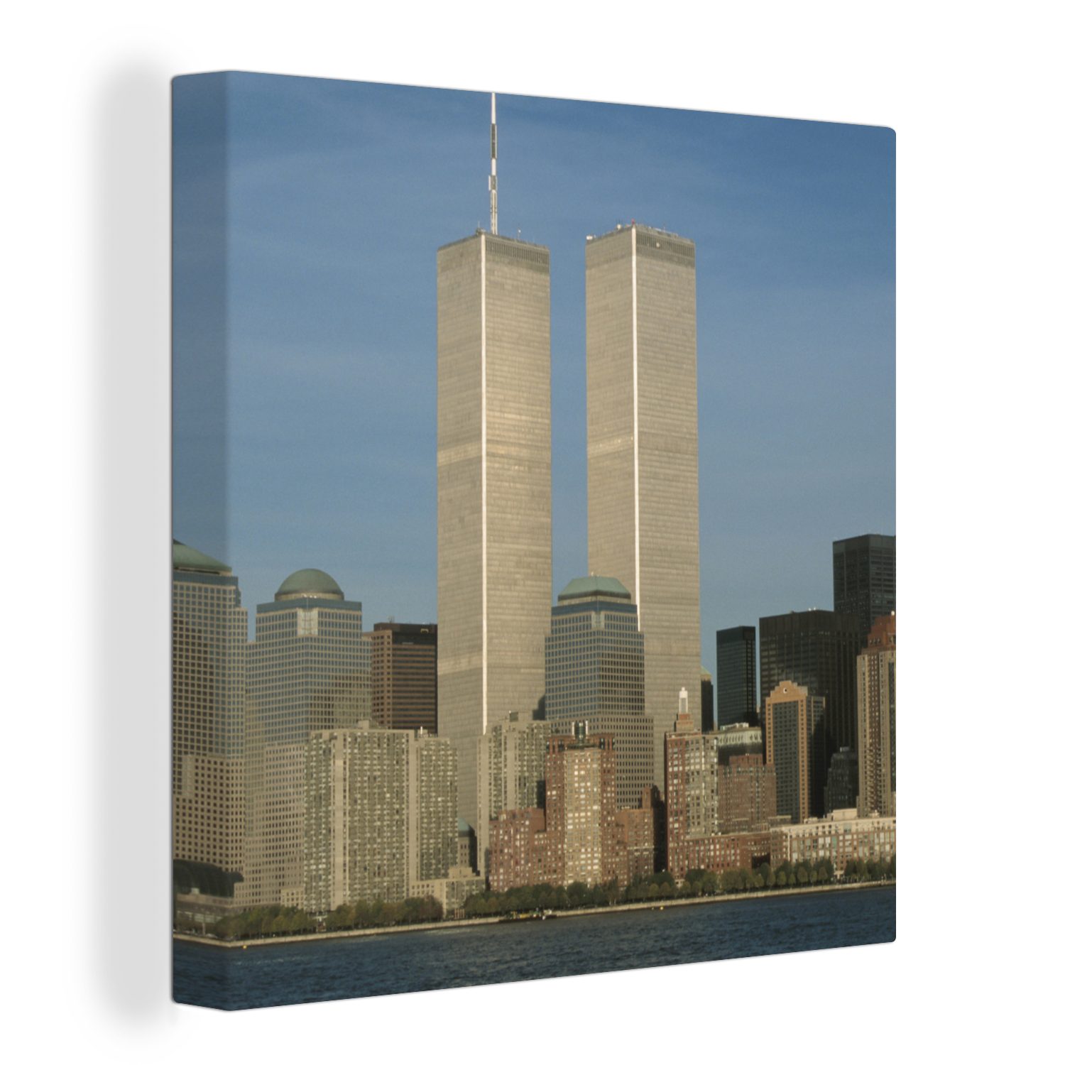 OneMillionCanvasses® Leinwandbild World Trade Center - New York - Fluss, (1 St), Leinwand Bilder für Wohnzimmer Schlafzimmer