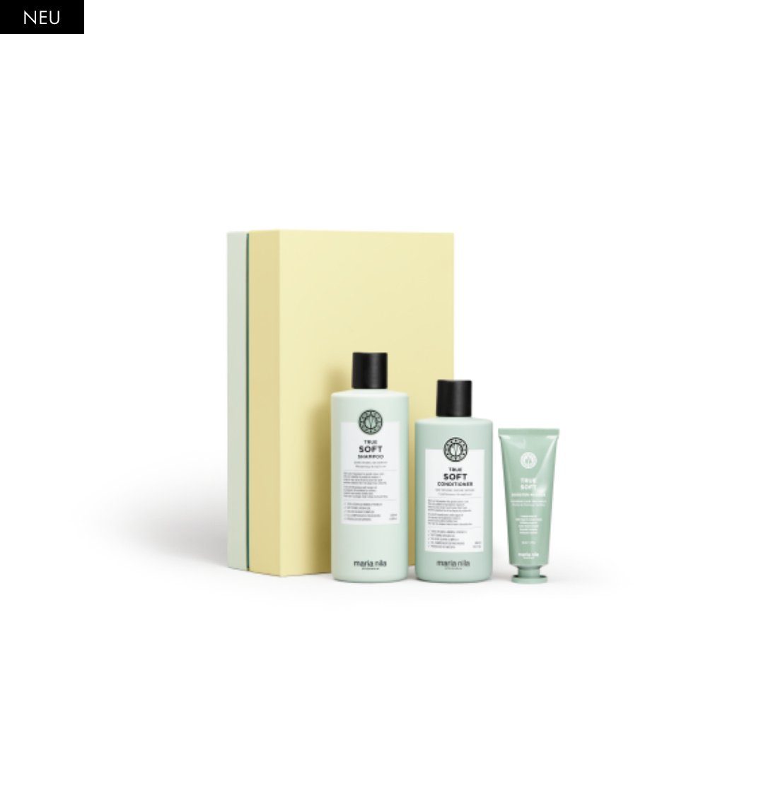 Booster Shampoo Conditioner + NEU, Haar True BOX 3-tlg., trockenes Soft Haarpflege-Set Nila Maske, Maria Geschenkset, HOLIDAY für +
