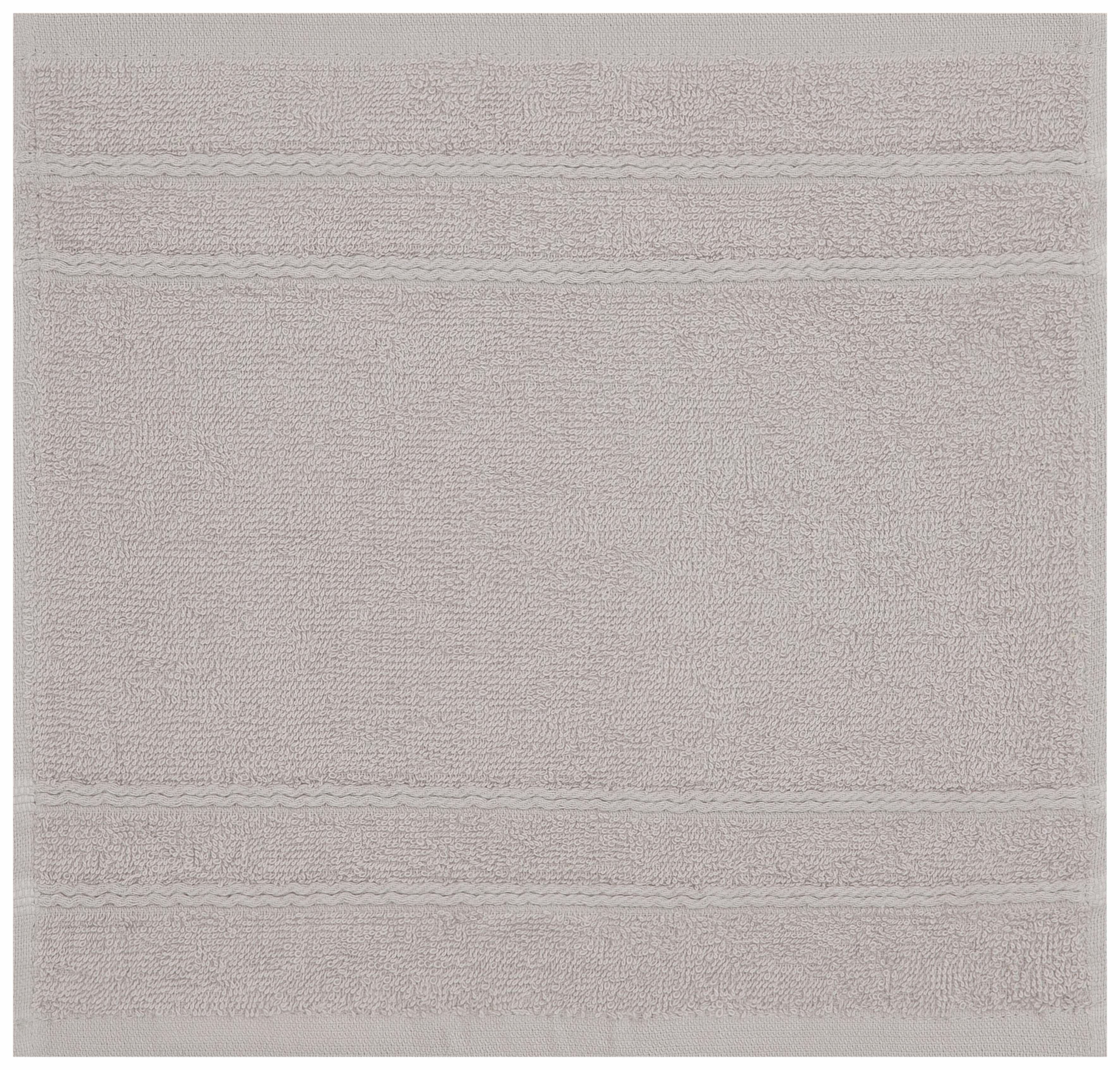 OTTO home Handtuch Set Inga, Duschtücher, Handtücher, Gästetücher, Seiftücher, Walkfrottier (10-St), Handtücher mit feiner Bordüre, 100% Baumwolle, einfarbig, weich