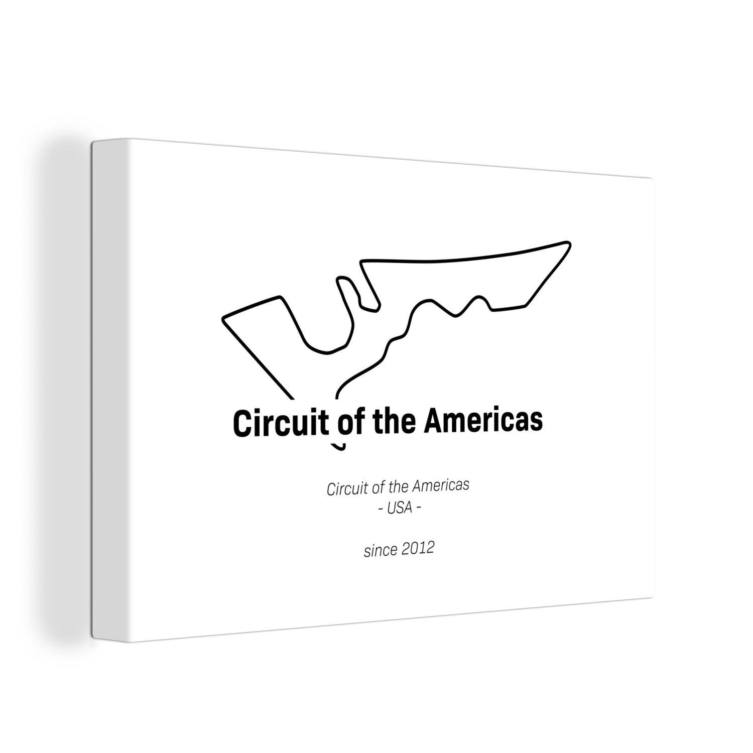 OneMillionCanvasses® Leinwandbild Formel 1 -Amerika -Rennstrecke, (1 St), Wandbild Leinwandbilder, Aufhängefertig, Wanddeko, 30x20 cm