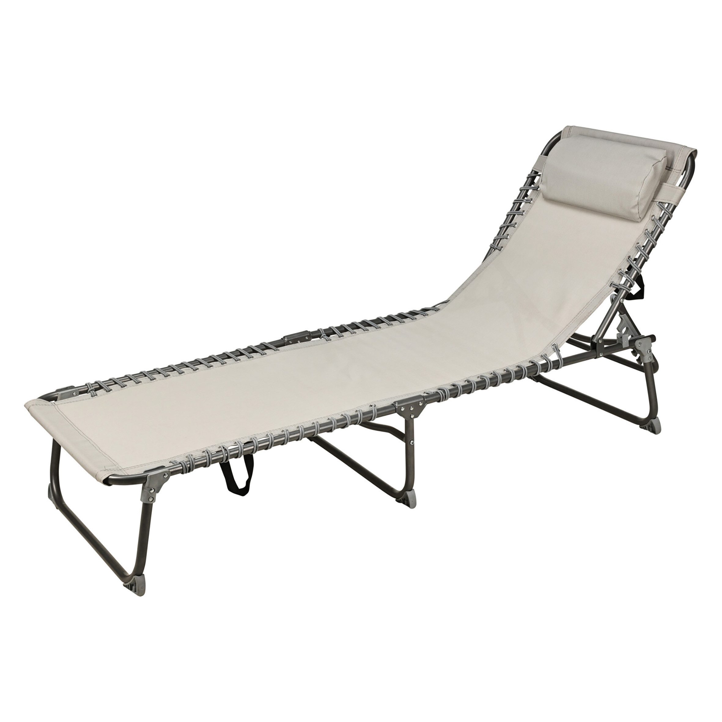 Spetebo Gartenliege XL Relax Klappliege mit Kopfkissen - 190 x 60 cm, Anzahl, 1 St., Stück, Klappliege