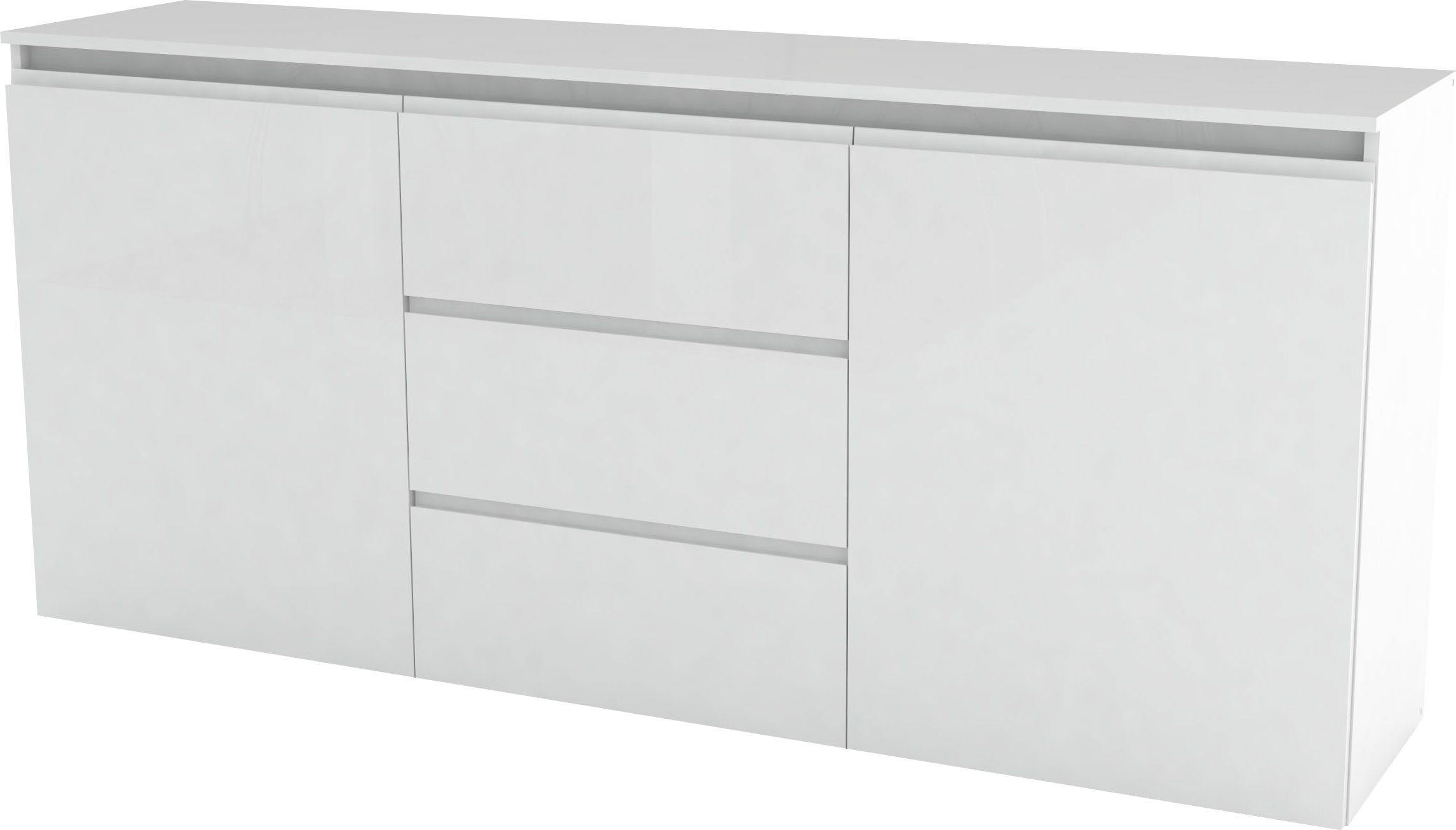 INOSIGN Sideboard Magic, Kommode, Schrank, Kredenz, mit 2 Türen und 3 Schubkästen Hochglanz lackiert (B/T/H) 180x40x80 cm