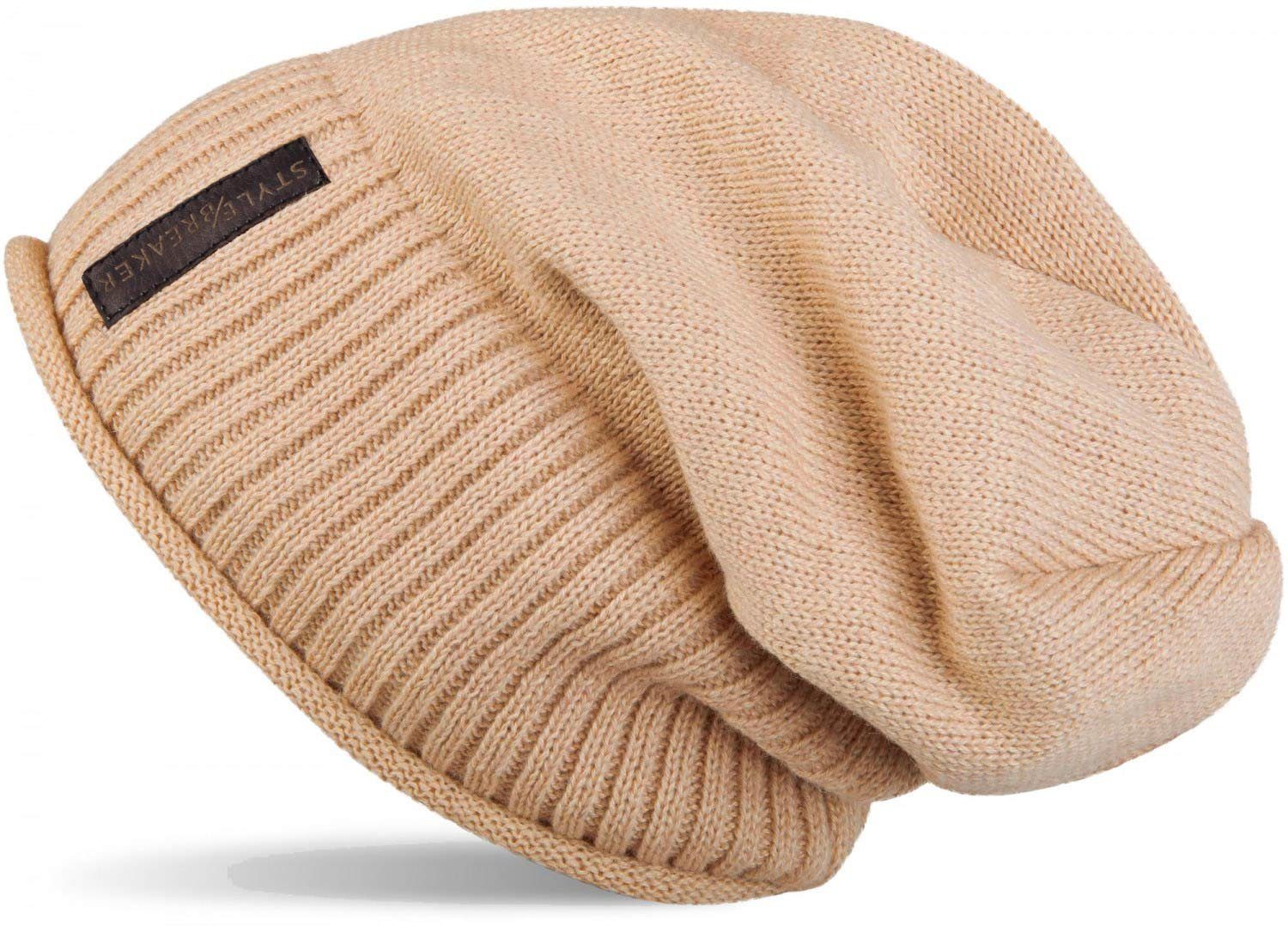 styleBREAKER Strickmütze Feinstrick Beanie mit Teddyfleece günstig online kaufen