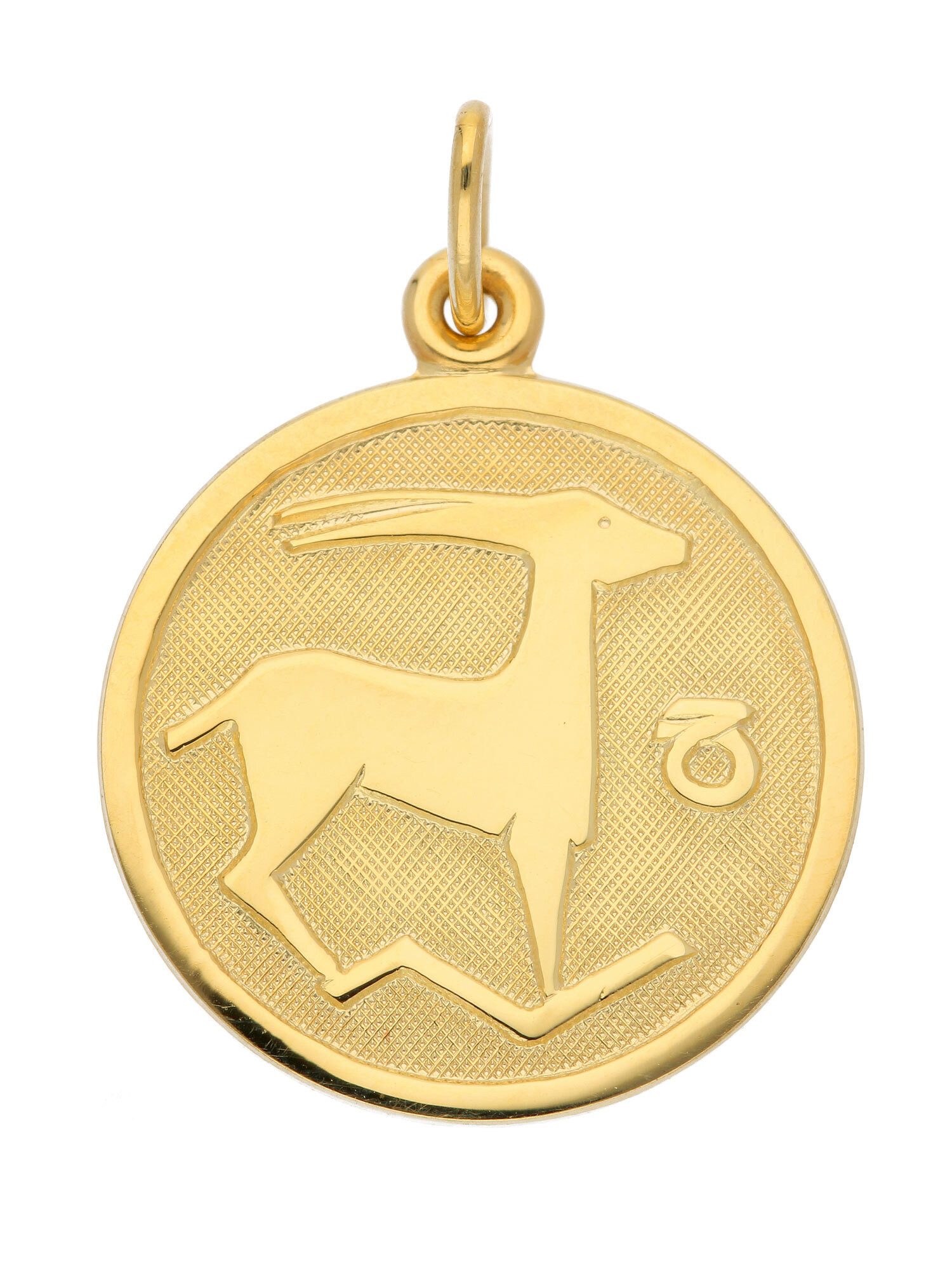 Kettenanhänger 333 Gold Sternzeichen Anhänger Steinbock Ø 16 mm