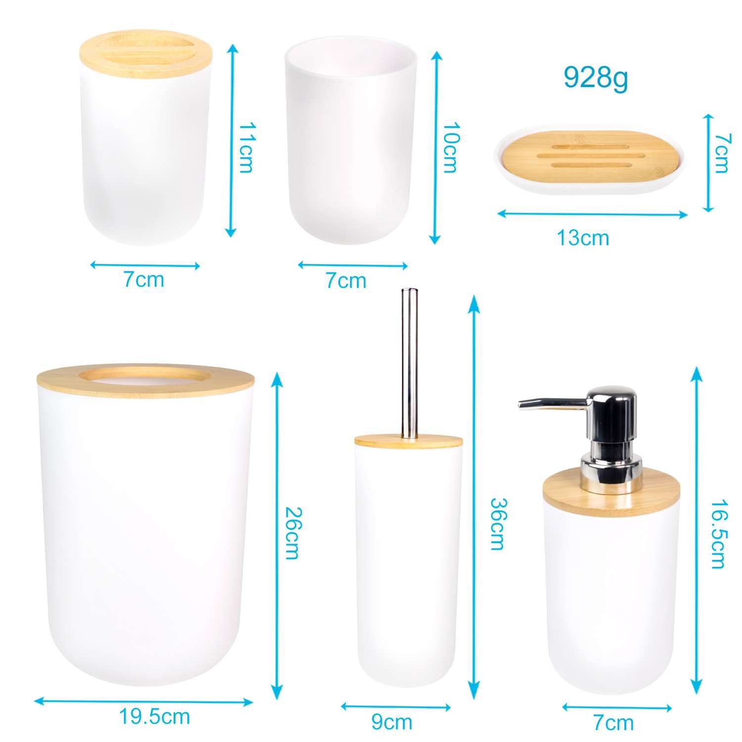 Intirilife Badaccessoire-Set, Set, 6 tlg., Zahnbürstenbecher Seifenschale S günstig online kaufen