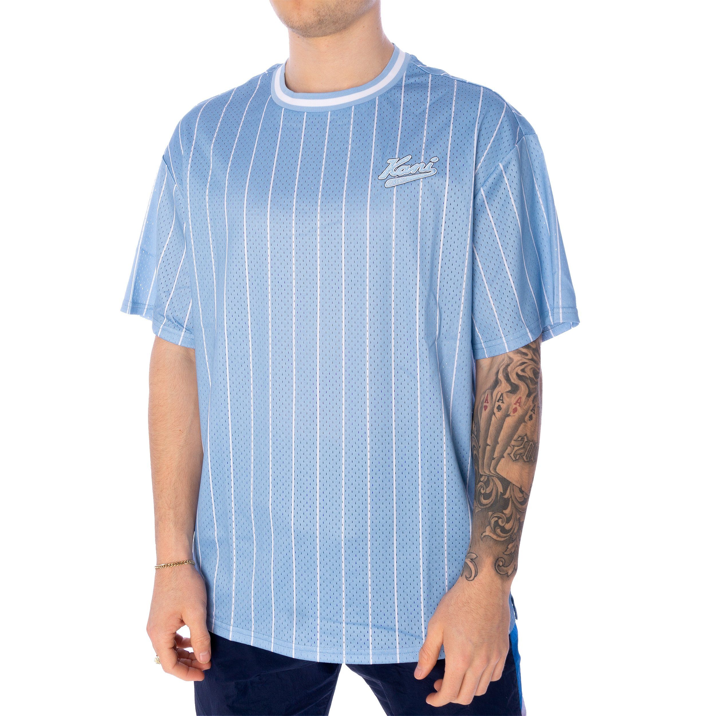 Karl Kani T-Shirt Chest Varsity Pinstripe Mesh