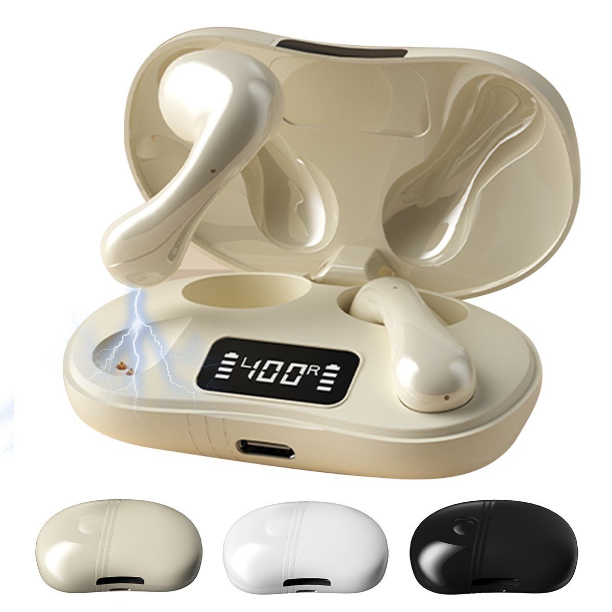 VSIUO Kopfhörer Kabellos Bluetooth 5.3 Noise Cancelling Earbuds Ohrhörer In-Ear-Kopfhörer (Touch Control, IPX7 Wasserdicht, Hi-Fi Sound Quality, Voice Assistant, Siri, Wireless, HiFi Stereo Tiefbass,Geräuschunterdrückung, Semi-In-Ear Funkkopfhörer)