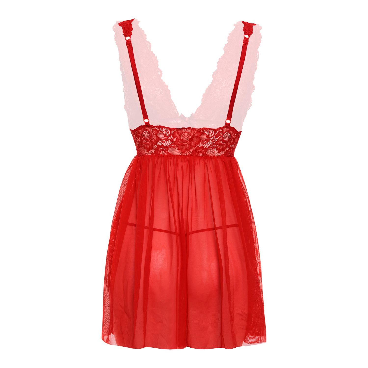 CHRISTINE LE DUC Negligé Babydoll + String Lieve - Rot – Bild 5 von 5