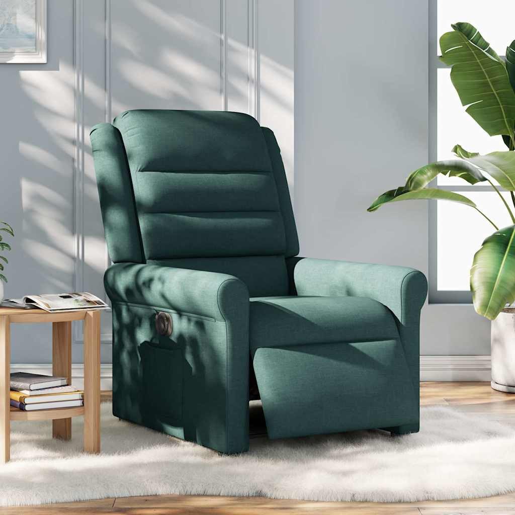 vidaXL Sessel Relaxsessel Elektrisch Dunkelgrün Stoff günstig online kaufen
