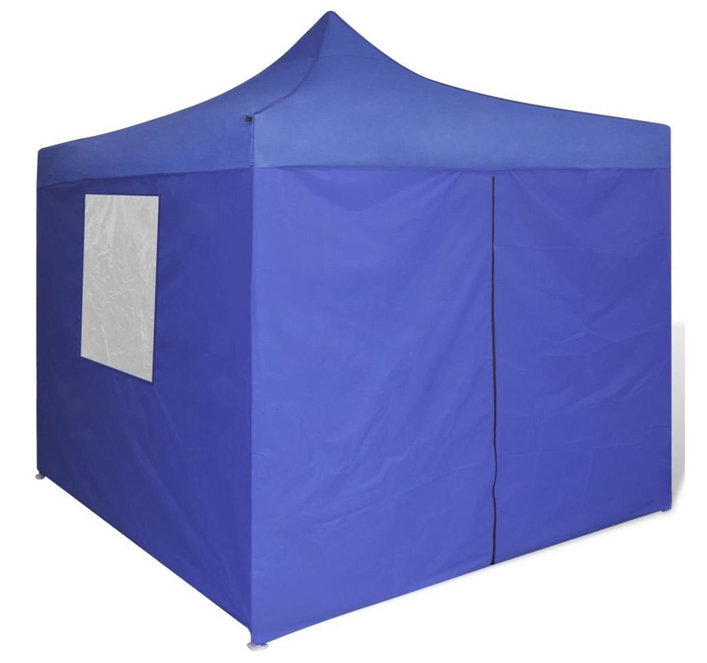 Thumbnail - vidaXL Pavillon Faltzelt mit 4 Wänden 3 x 3 m Blau Garten