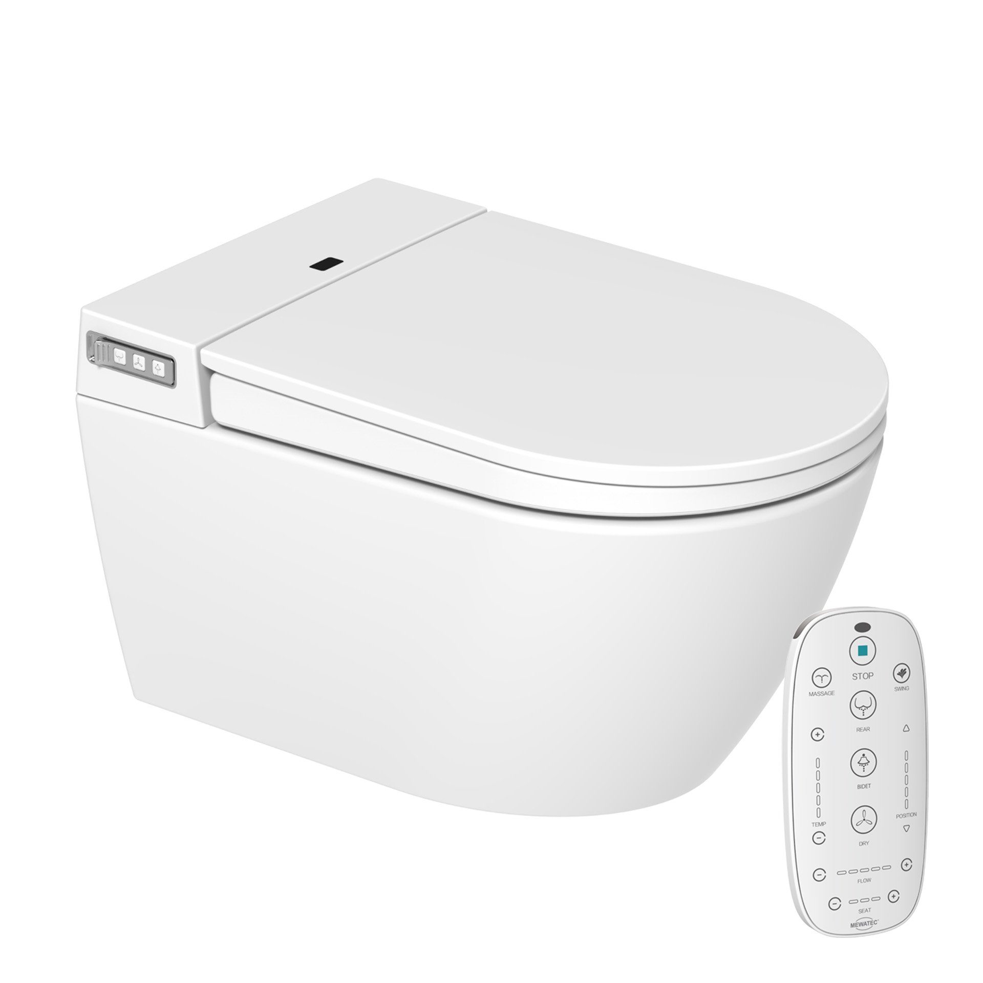 MEWATEC Dusch-WC MEWATEC Bali Dusch WC mit Toilette, wandhängend, Komplett-Set