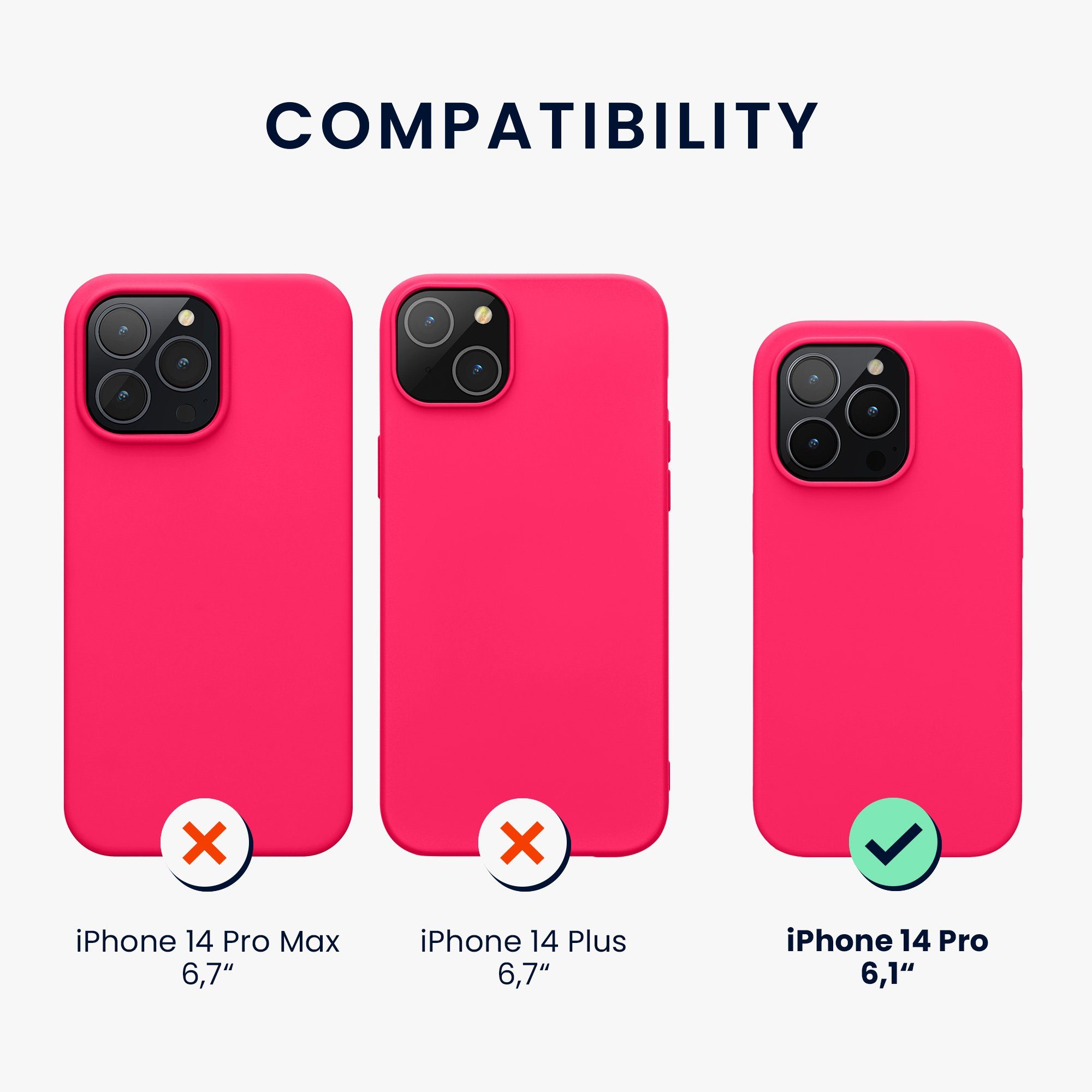 kwmobile Handyhülle Hülle für Apple iPhone 14 Pro, Hülle Silikon gummiert - Handyhülle - Handy Case Cover – Bild 2 von 5