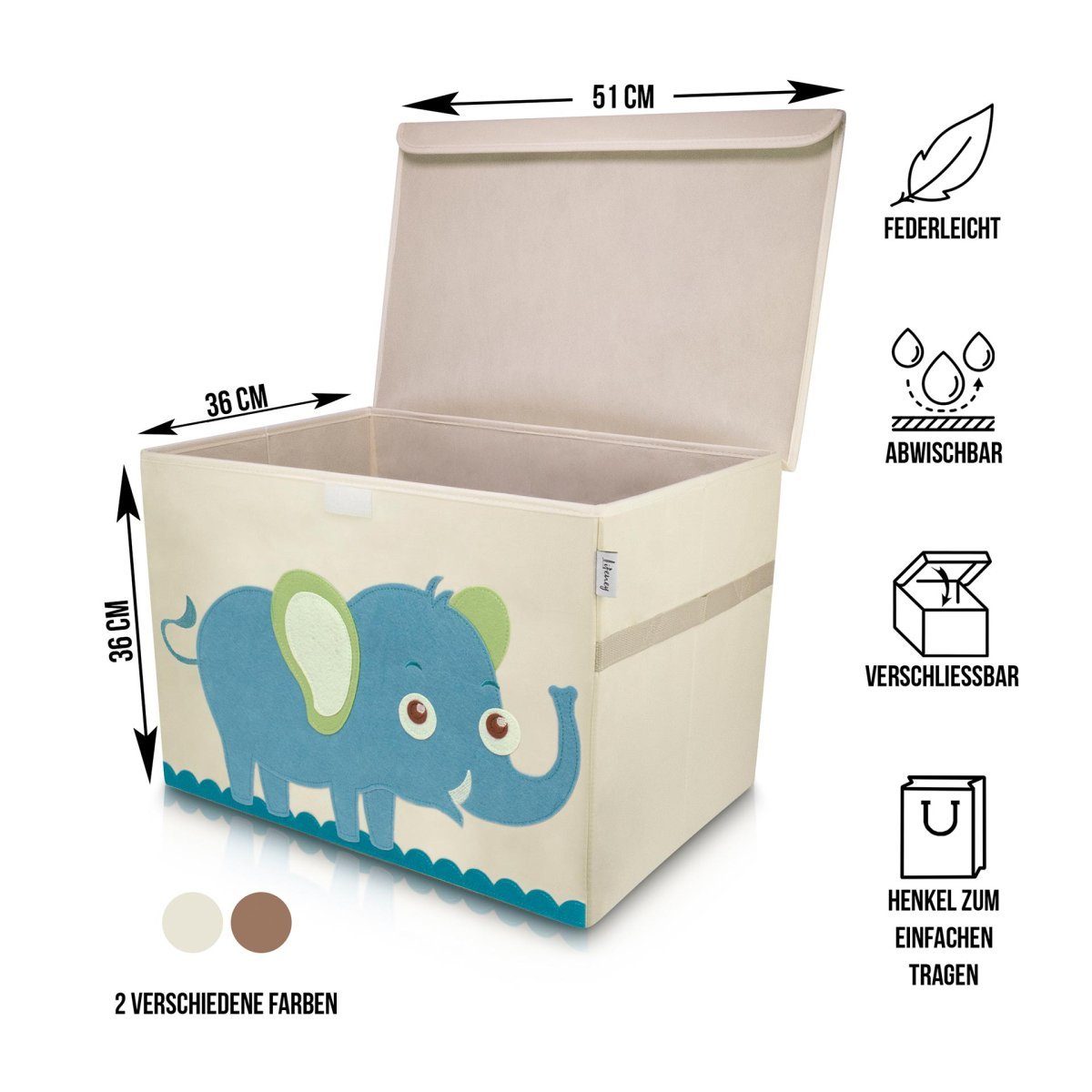 Lifeney Faltbox Aufbewahrungsbox mit Deckel Elefant, günstig online kaufen