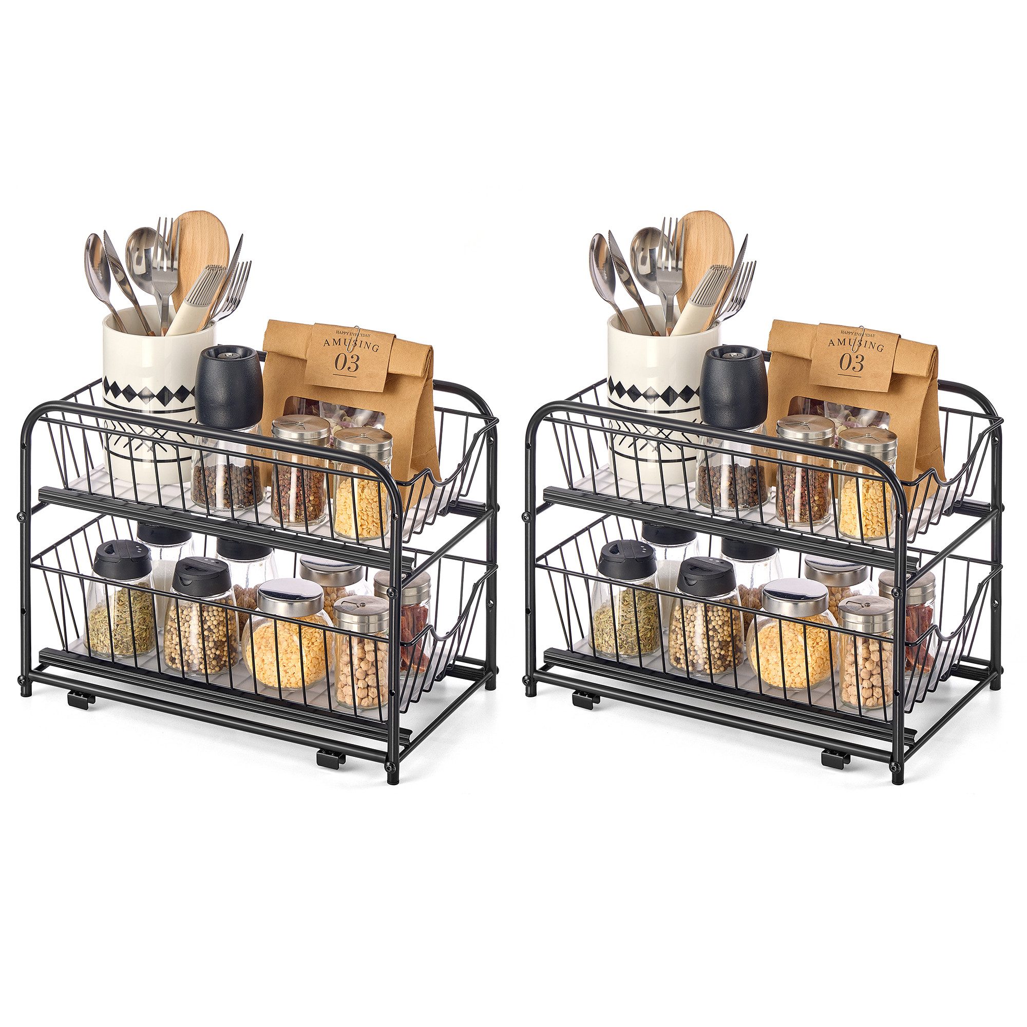 SONGMICS Küchenorganizer-Set Küchen-Organizer, (2-tlg), Küchenregal, Ordnun günstig online kaufen