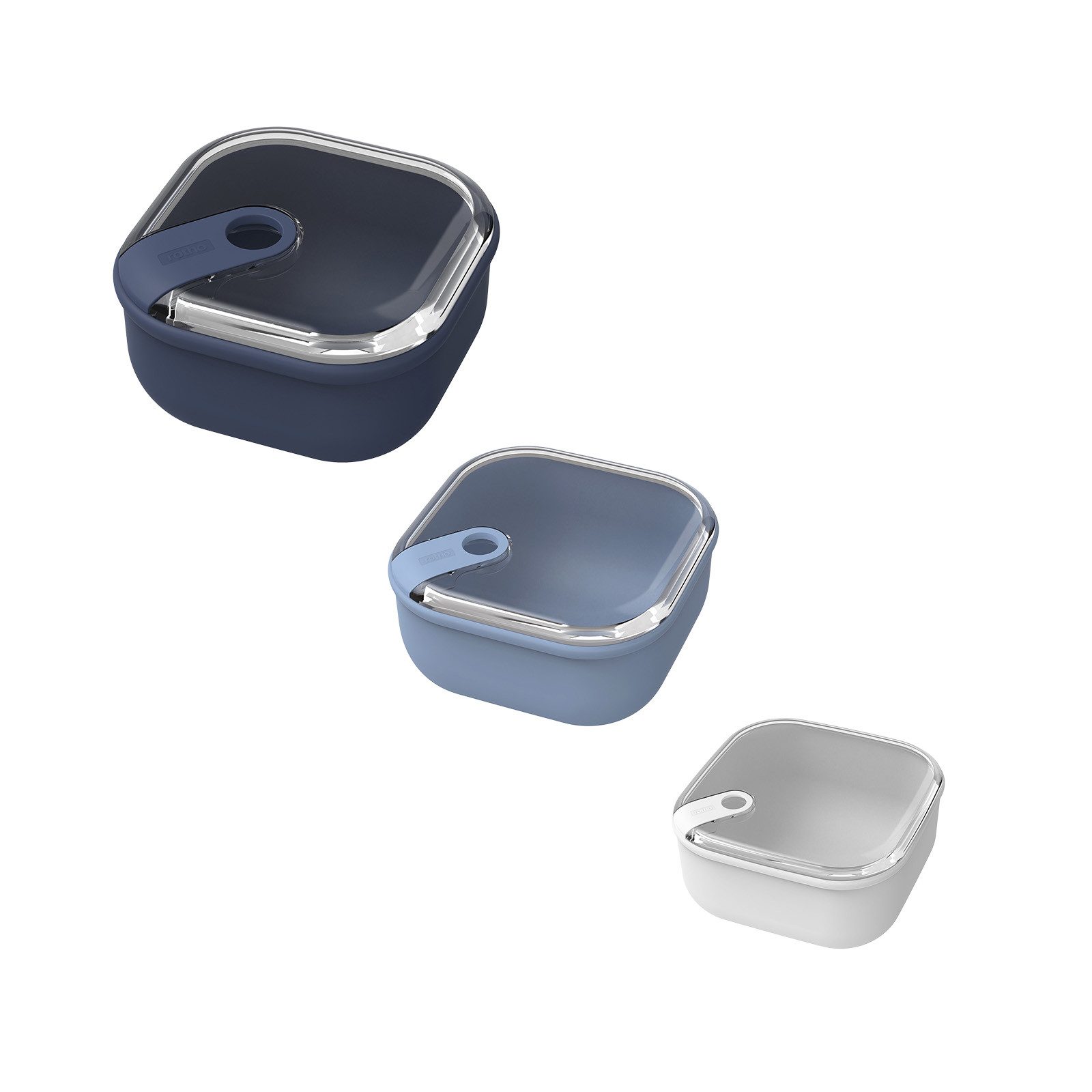 ROTHO Aufbewahrungssystem 3er- Set Lunchboxenset ELA, Lebensmittelechter Kunststoff, (3er-Set, Lunchboxenset), auslaufsicher und luftdicht