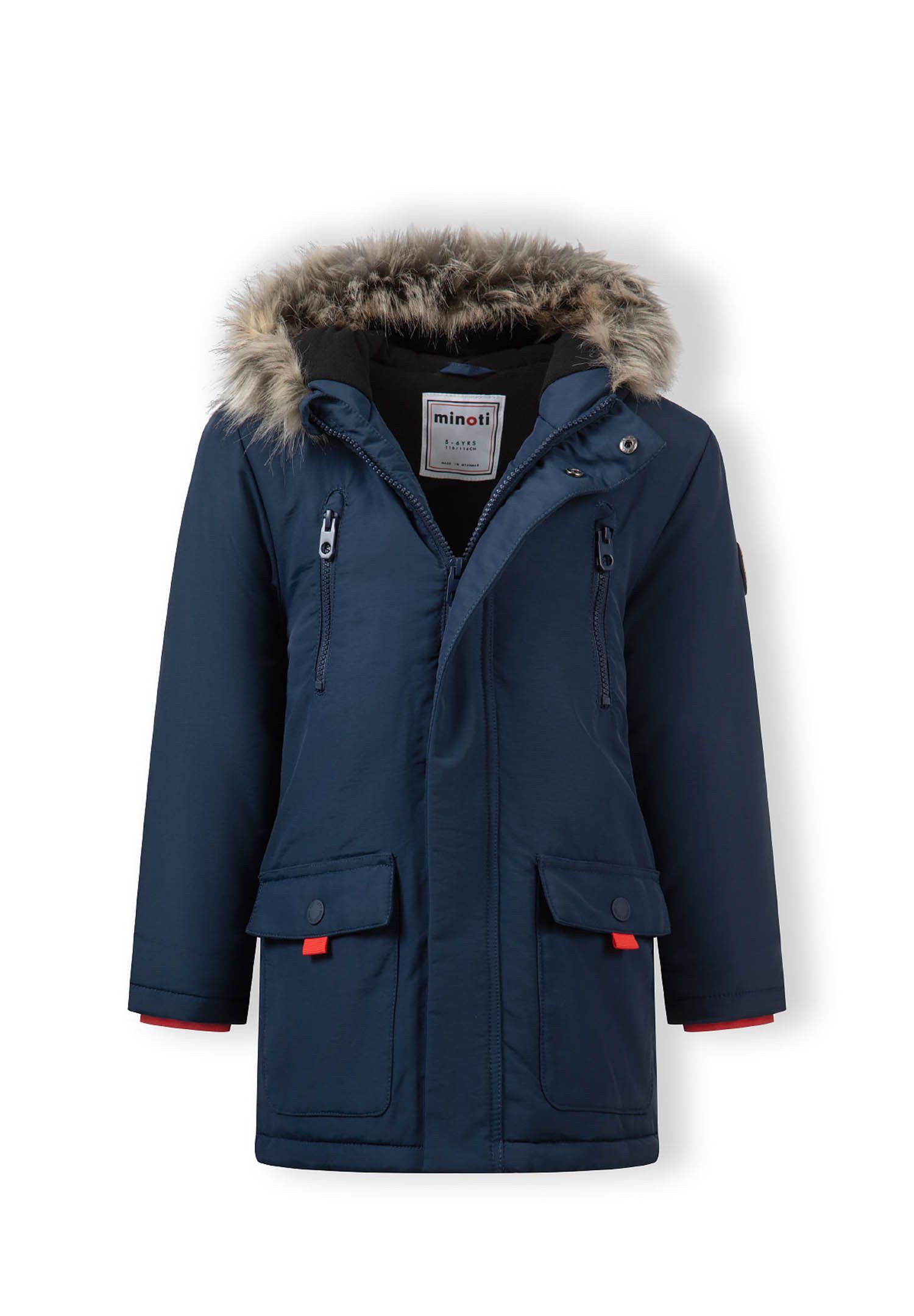 MINOTI Winterjacke Jacke mit Kapuze und Brusttaschen mit Reißverschluss (9 m-8y)