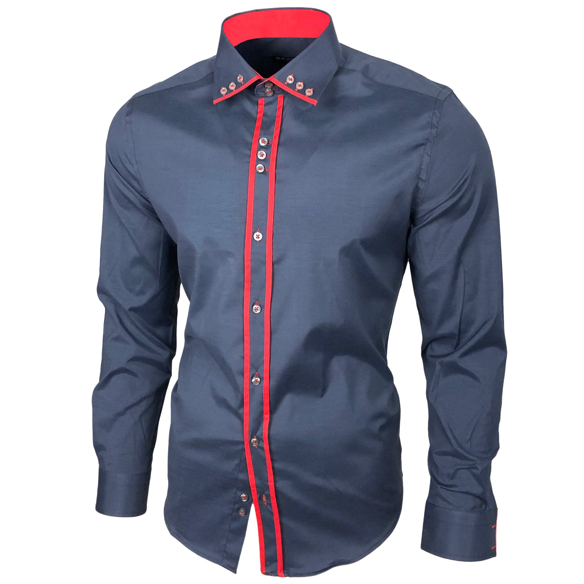 Baxboy Langarmhemd Baxboy Herren Hemd Kentkragen günstig online kaufen