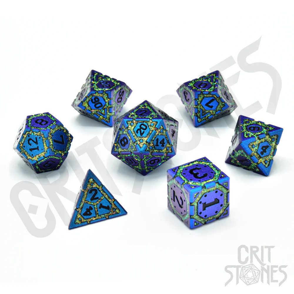 Spiel Glassstaff - Twilight Grove Metal RPG Würfel Set - CritStones Dice